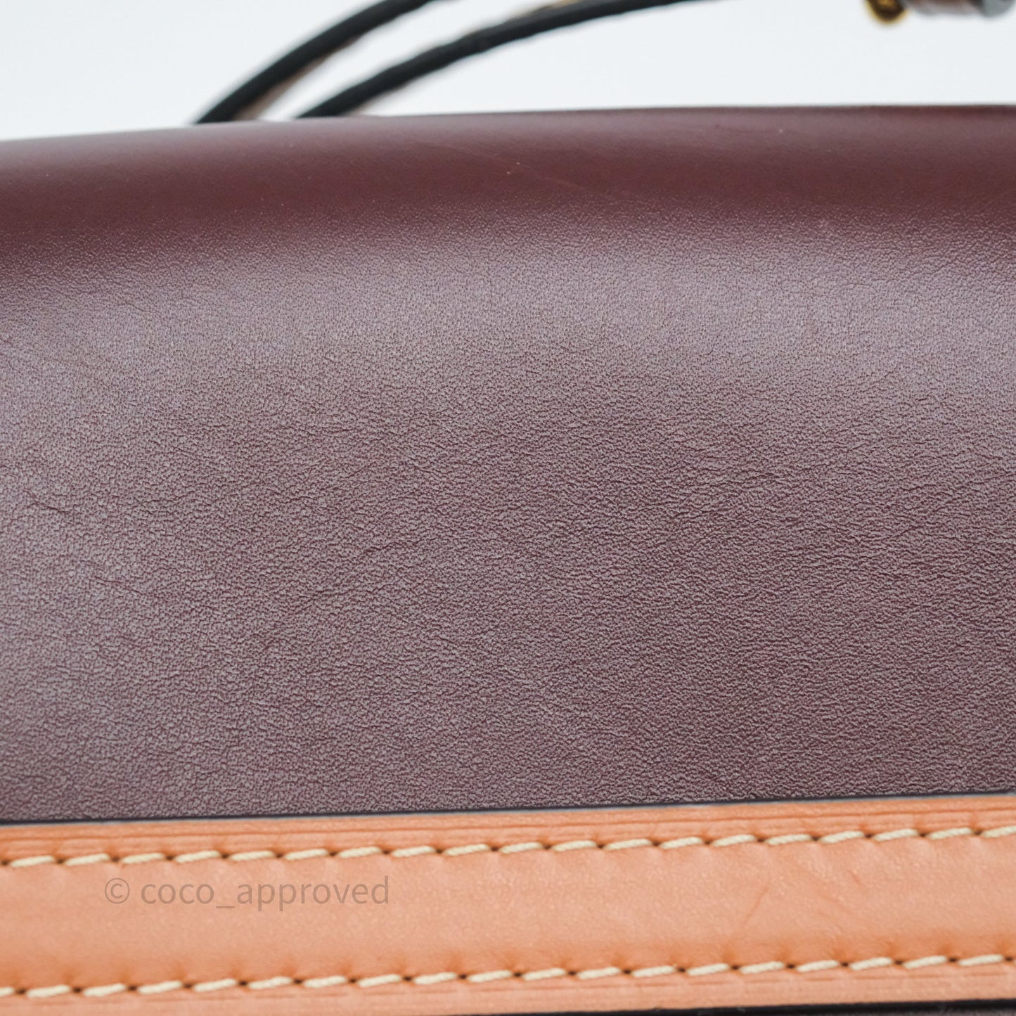 Loewe Small Gate Bag Smooth Calfskin Burgundy Tan Brown