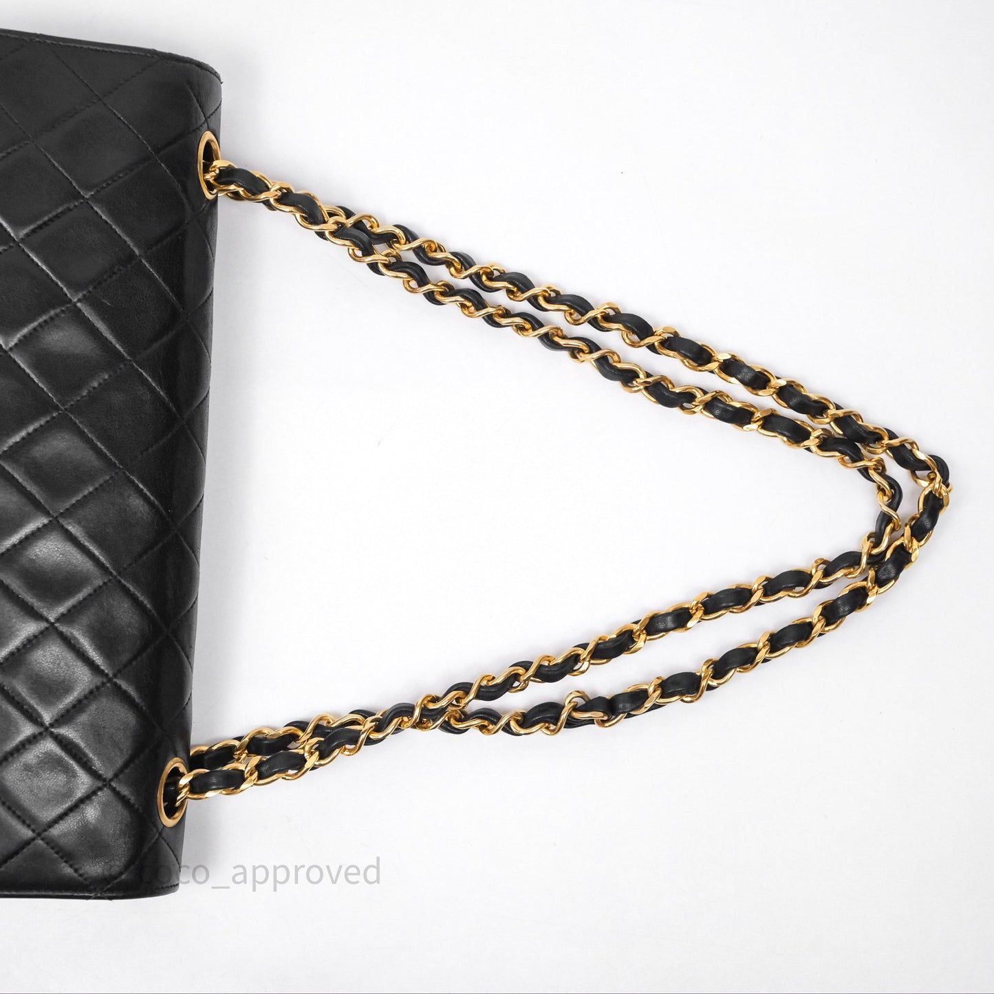 Chanel Classic Vintage Double Flap M/L Black Lambskin Gold Hardware