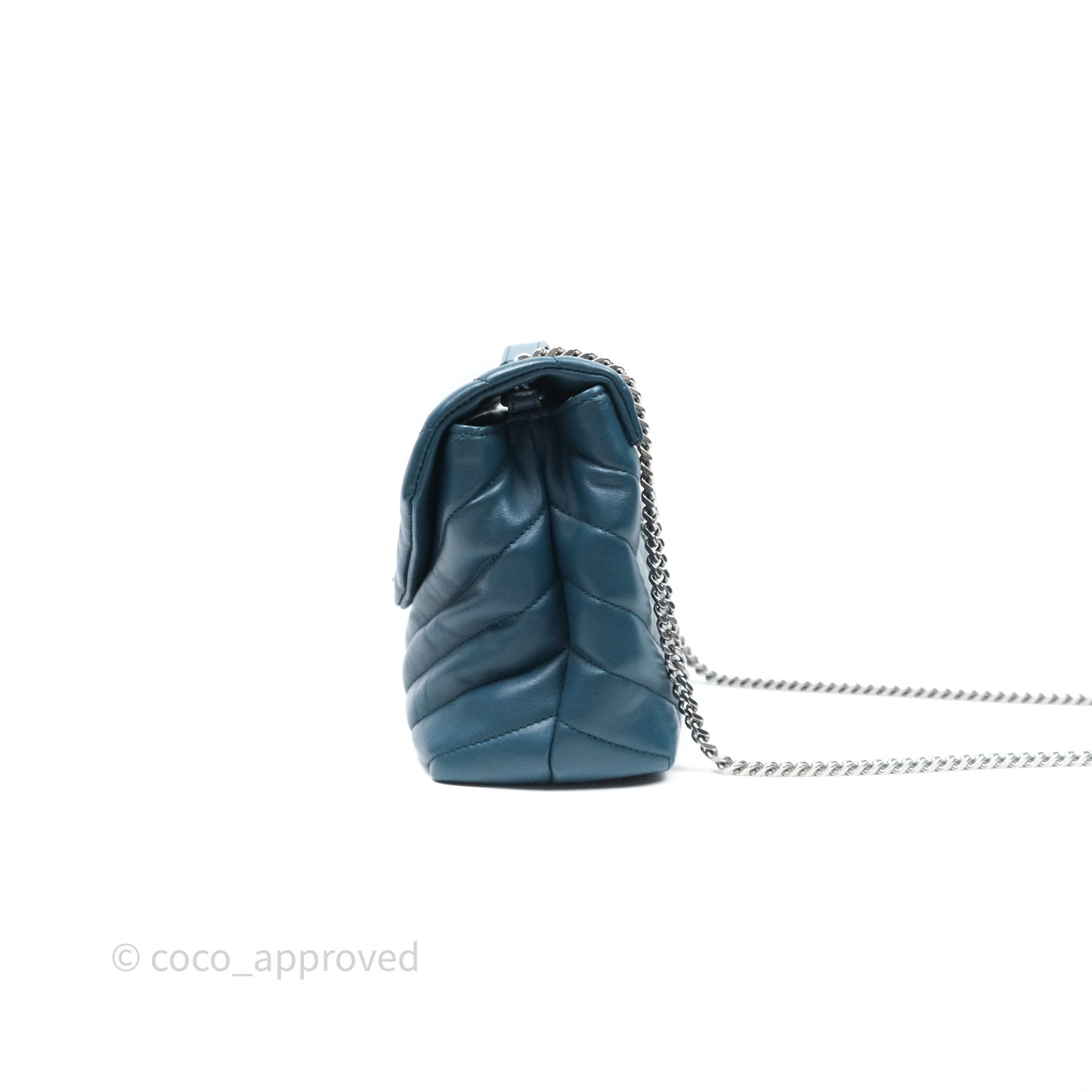 Saint Laurent Loulou Small Flap Bag Turquoise Blue Ruthenum Hardware