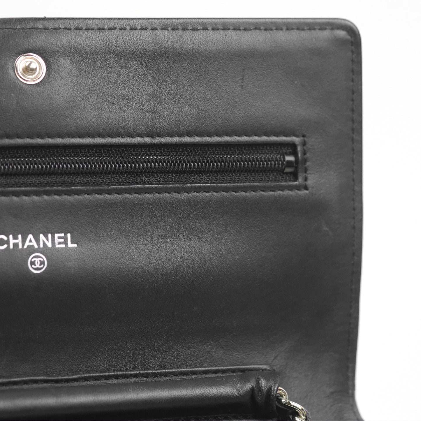 Chanel Wallet on Chain Yellow Black Striped Patent Silver Hardware