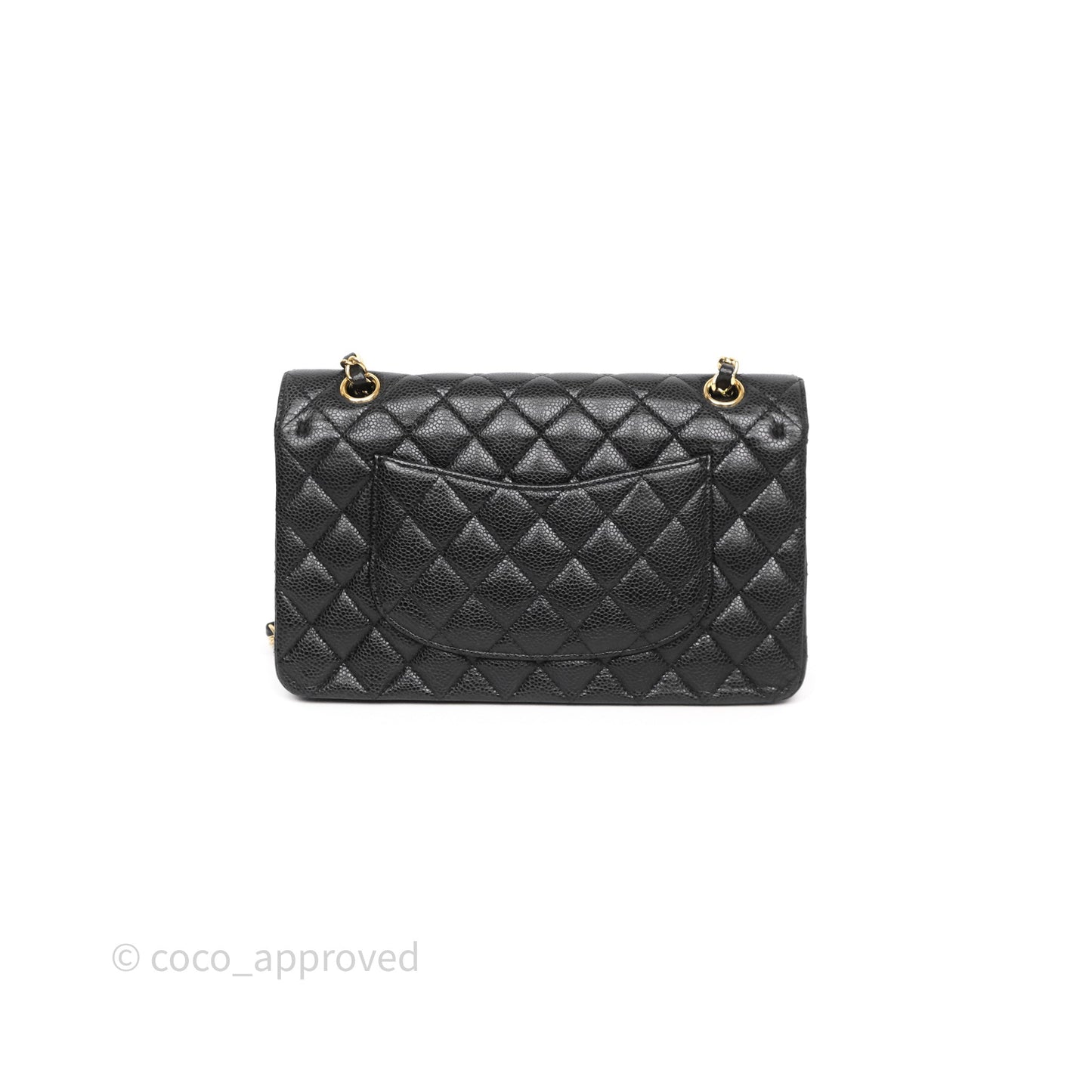 Chanel Classic M/L Medium Flap Quilted Black Caviar Gold Hardware