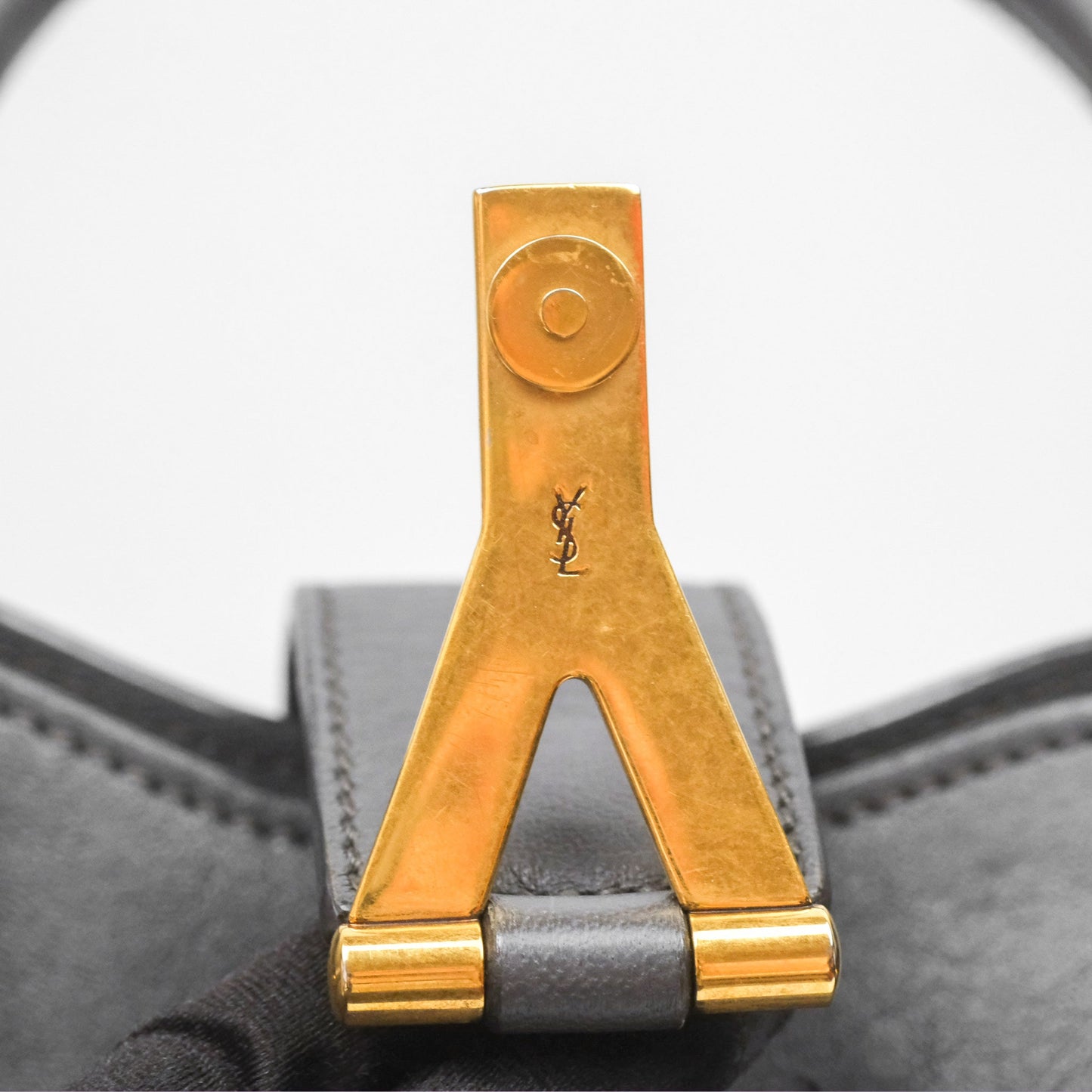 Saint Laurent Chyc Bag Dark Grey Calfskin Gold Hardware