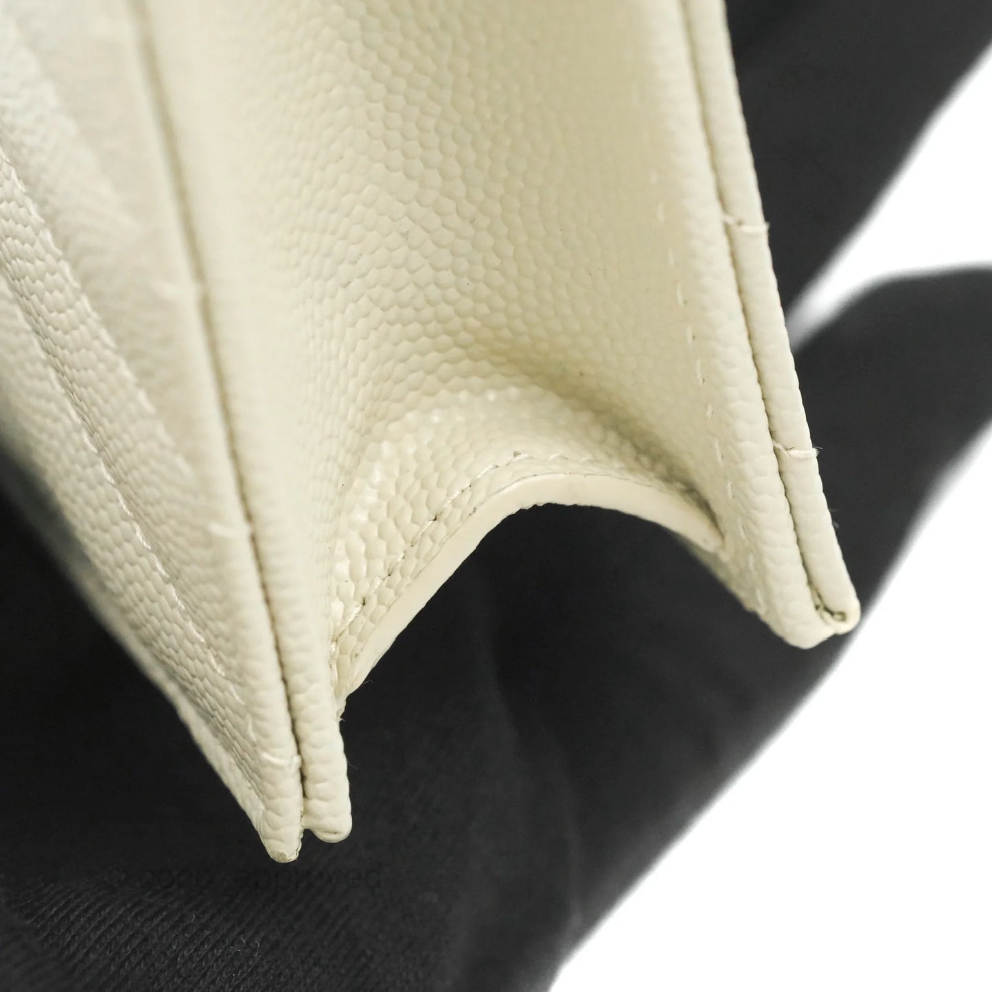 Saint Laurent Envelope Wallet On Chain Grained Leather Crema Soft Gold Hardware
