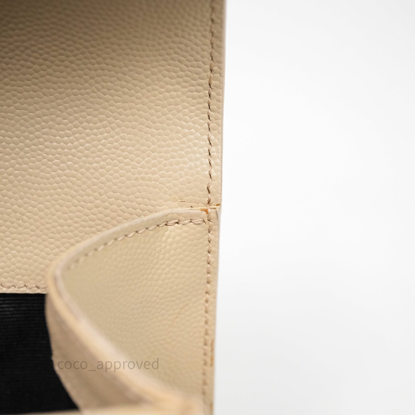 Saint Laurent Kate Clutch Monogram Beige Grain De Poudre Gold Hardware