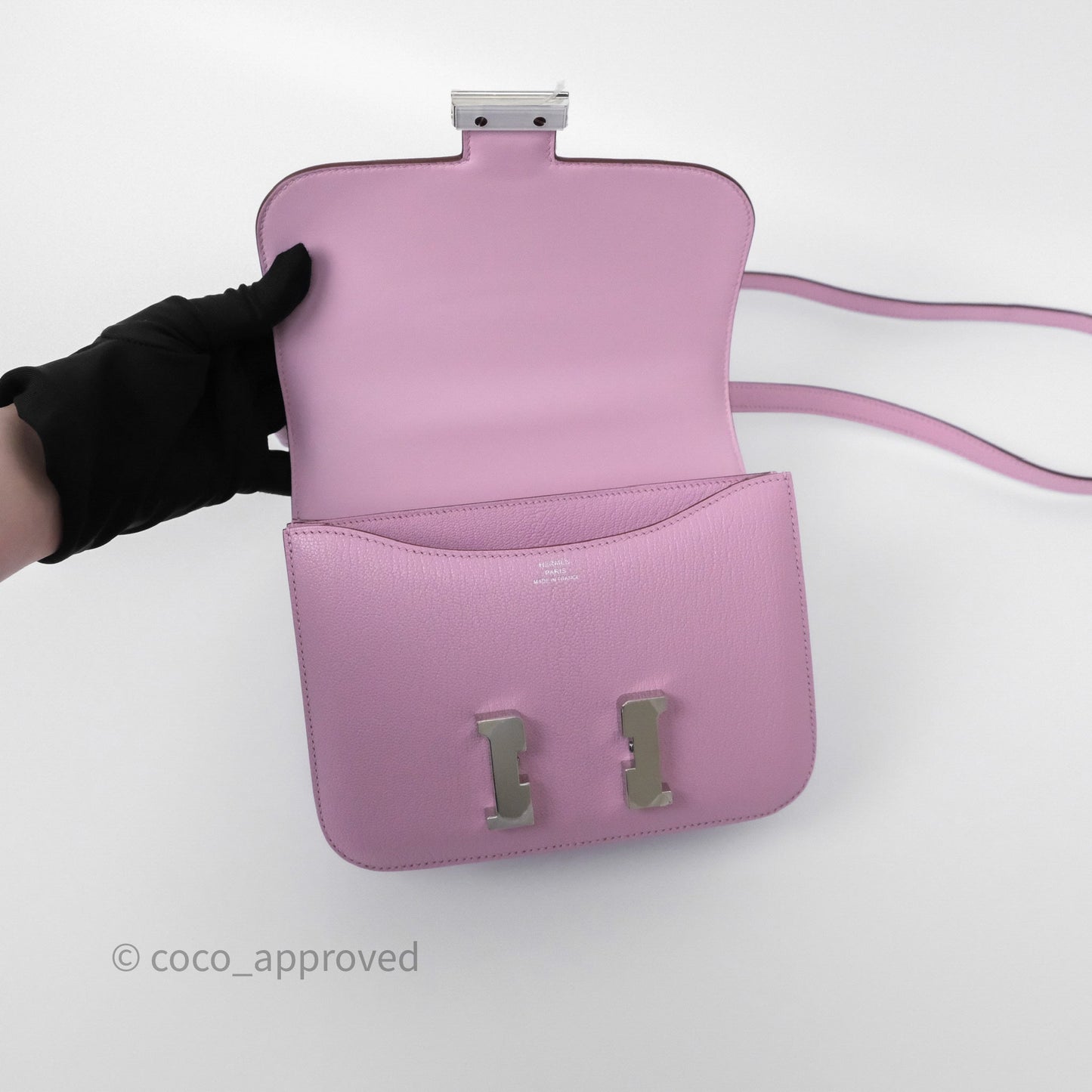Hermès Constance Mini 18cm Mauve Sylvestre X9 Chevre Mysore Palladium Hardware