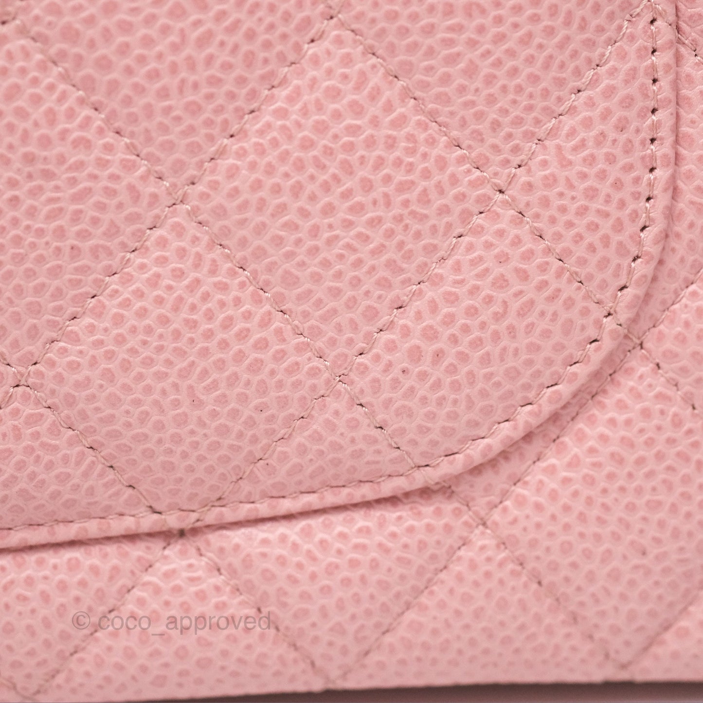 Chanel Vintage Classic M/L Medium Flap Quilted Sakura Pink Caviar 24K Gold Hardware