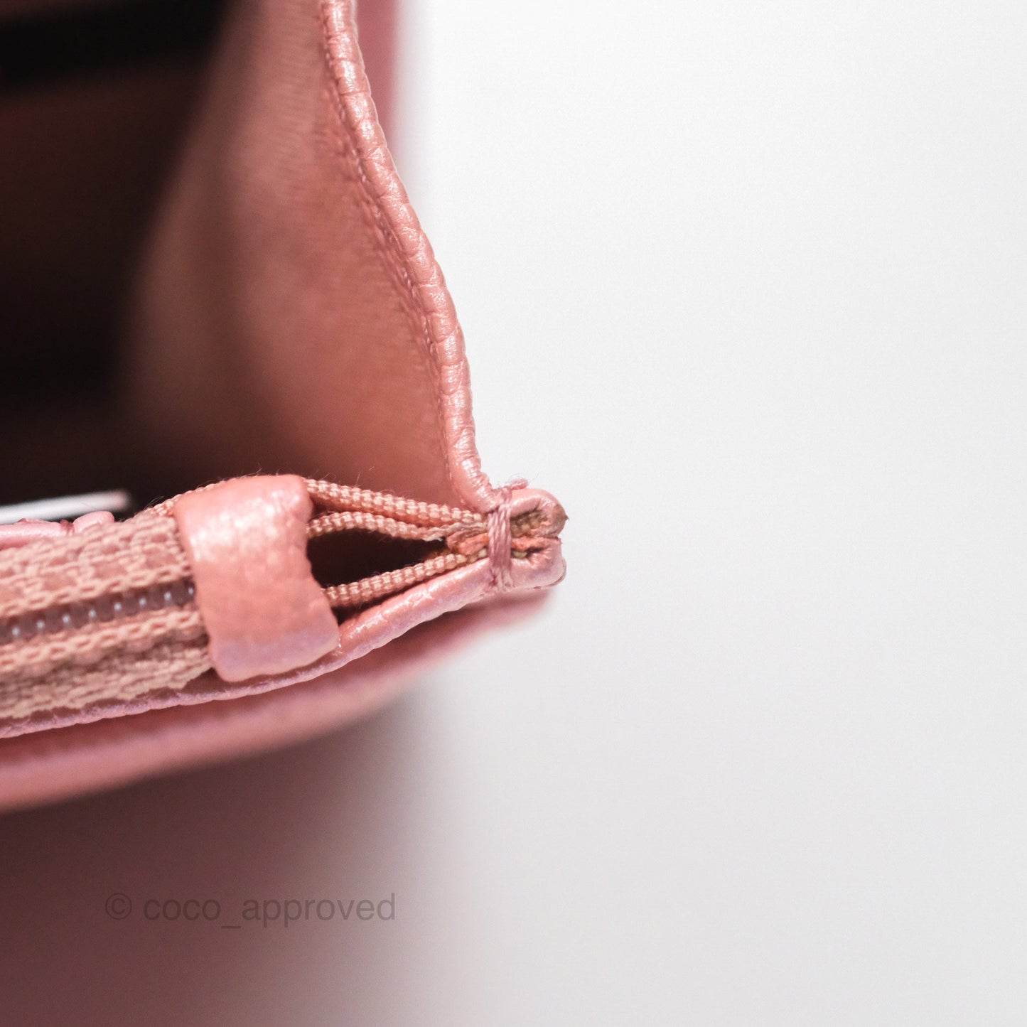 Chanel Classic Quilted Wallet on Chain WOC Iridescent Pink Caviar Gold Hardware