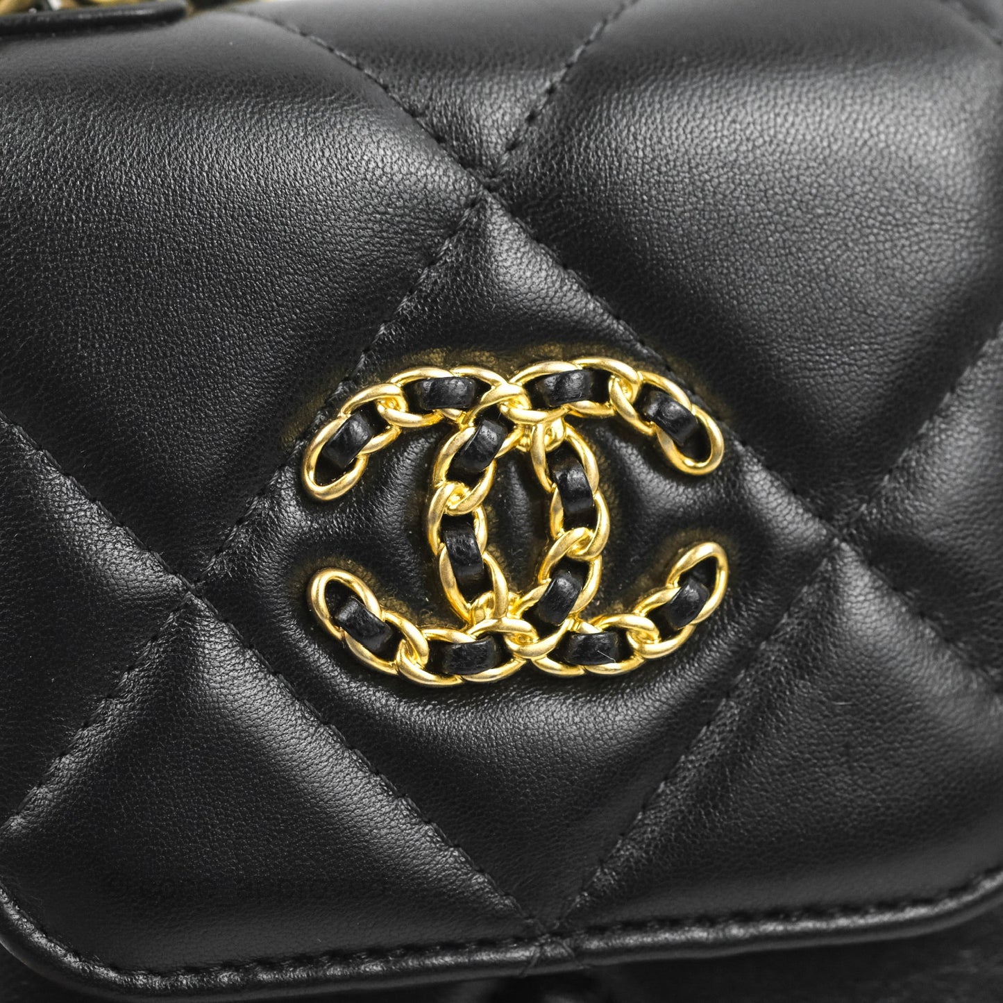 Chanel 19 Phone Holder Black Mixed Hardware