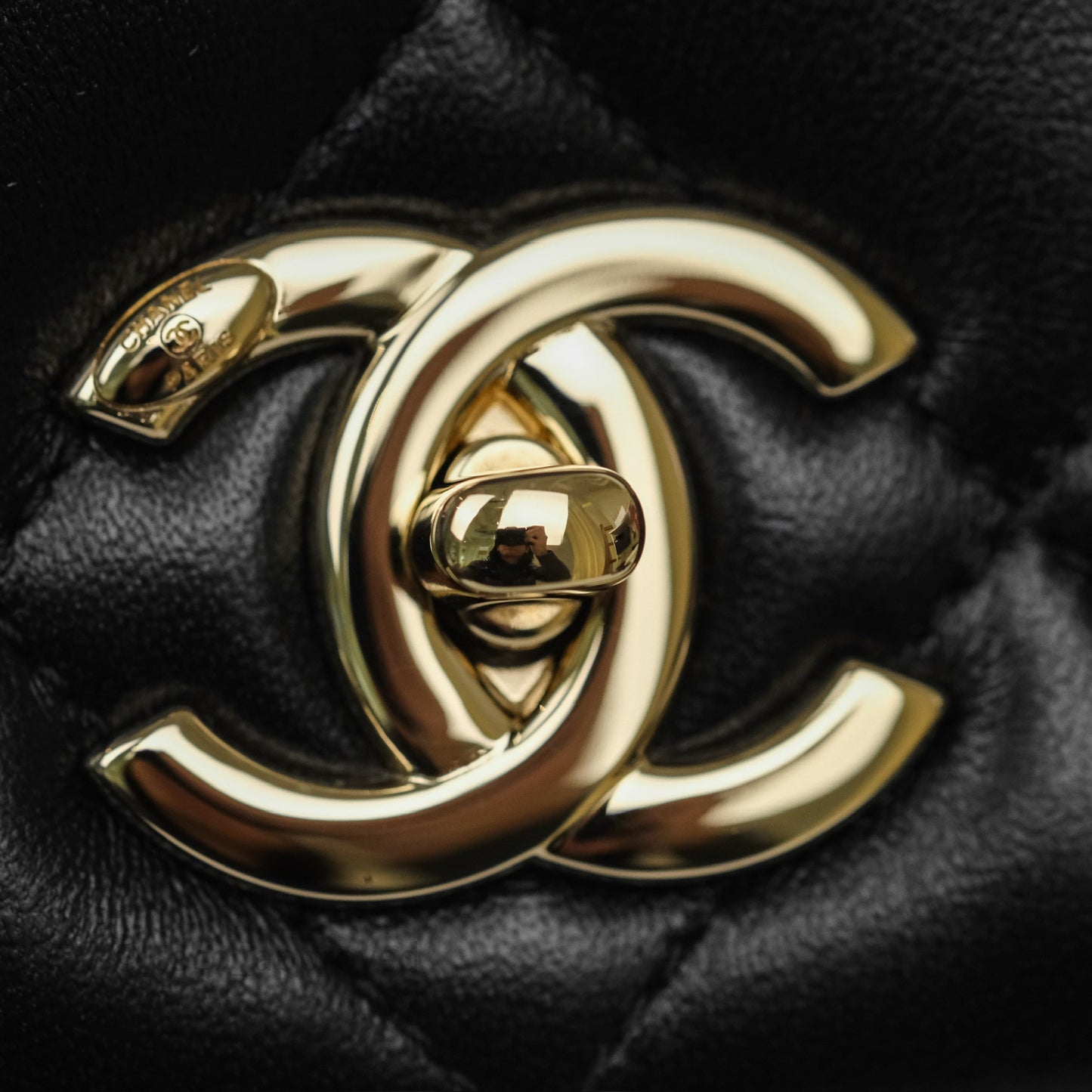 Chanel Small Trendy CC Black Lambskin Gold Hardware