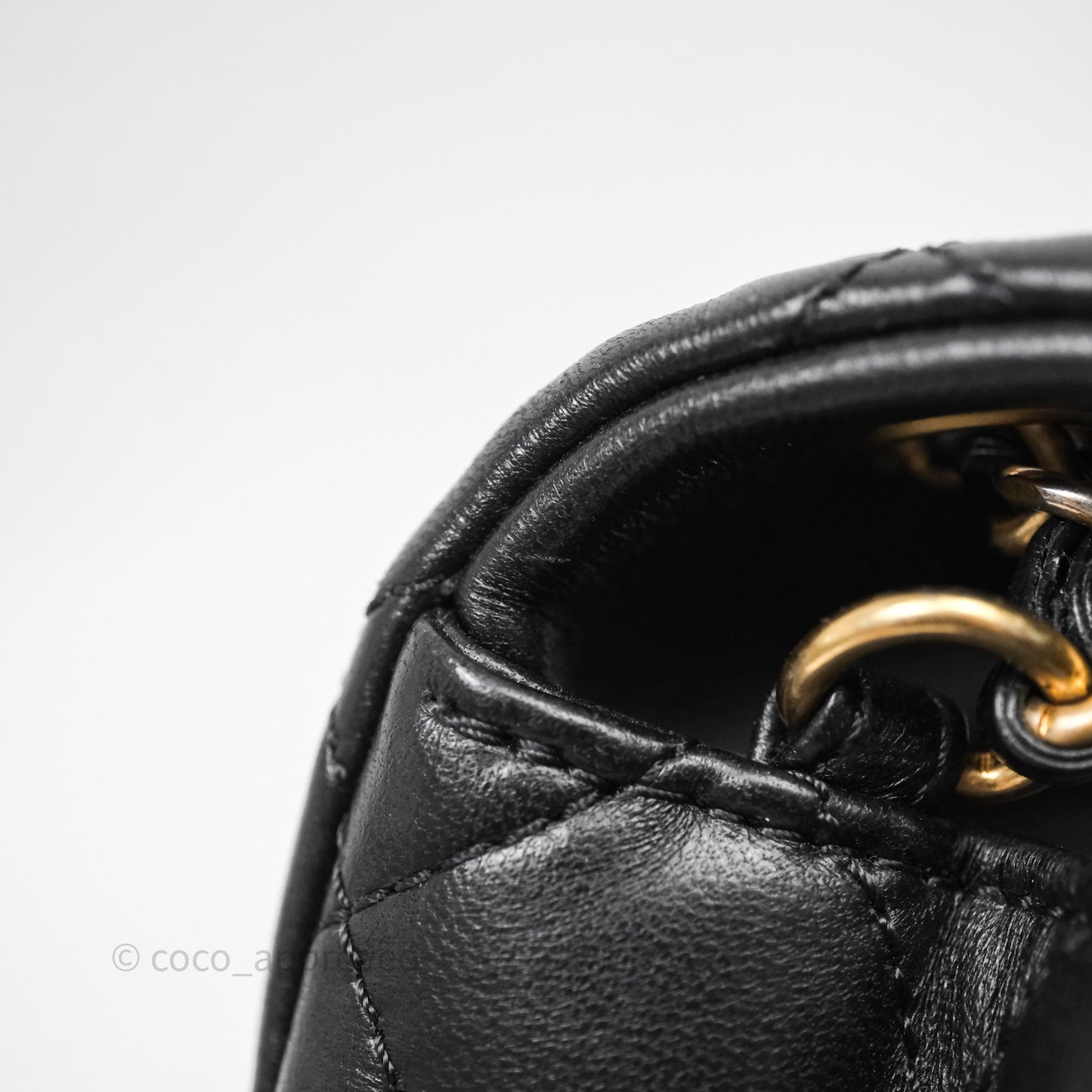 Chanel Pearl Crush Mini Square Quilted Black Lambskin Aged Gold Hardware