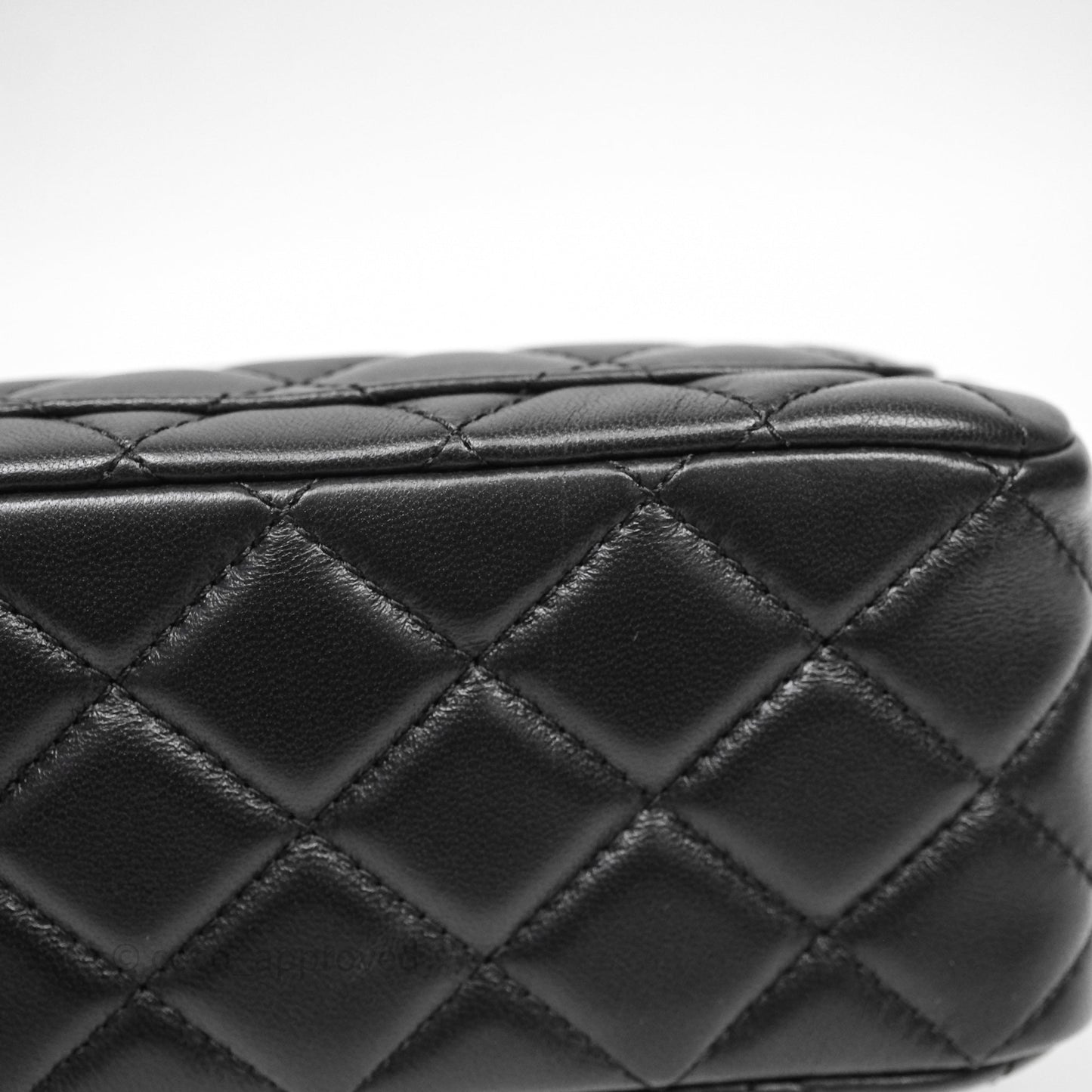 Chanel Pearl Crush Mini Square Quilted Black Lambskin Aged Gold Hardware