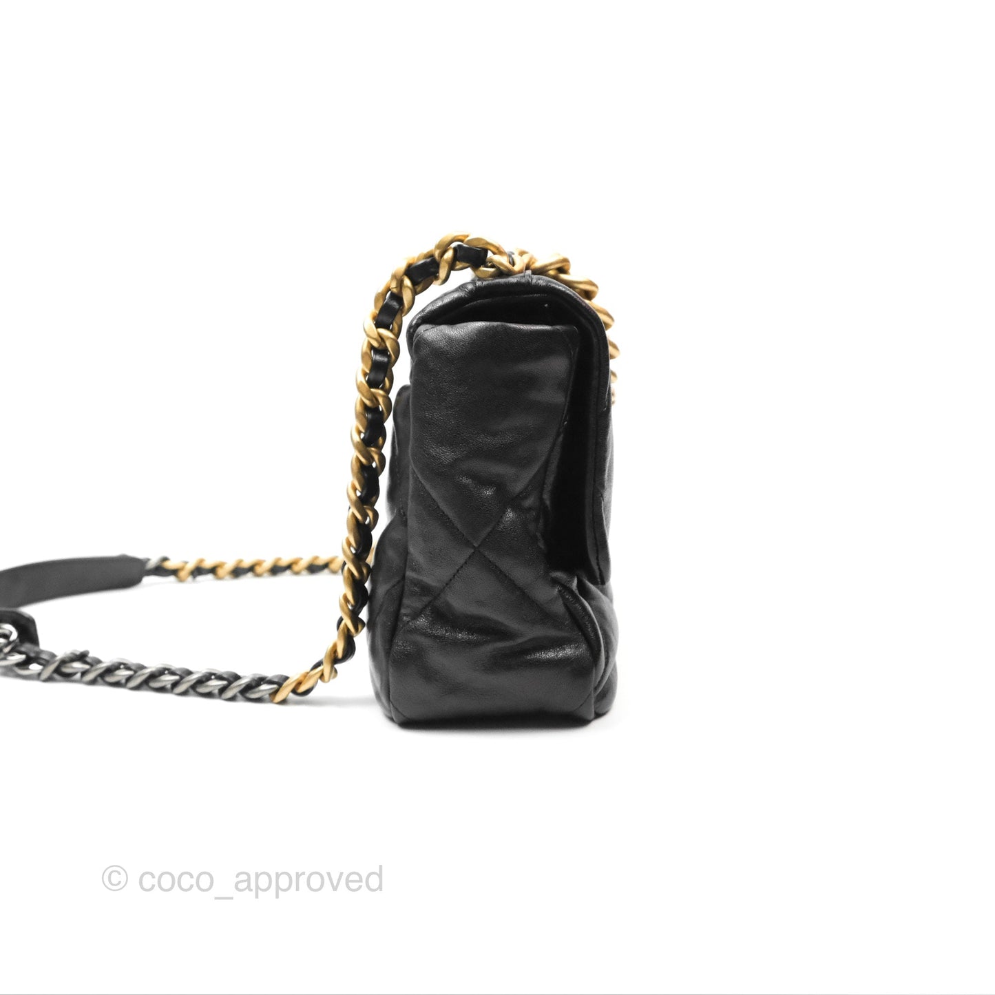Chanel 19 Medium Black Goatskin Mixed Hardware