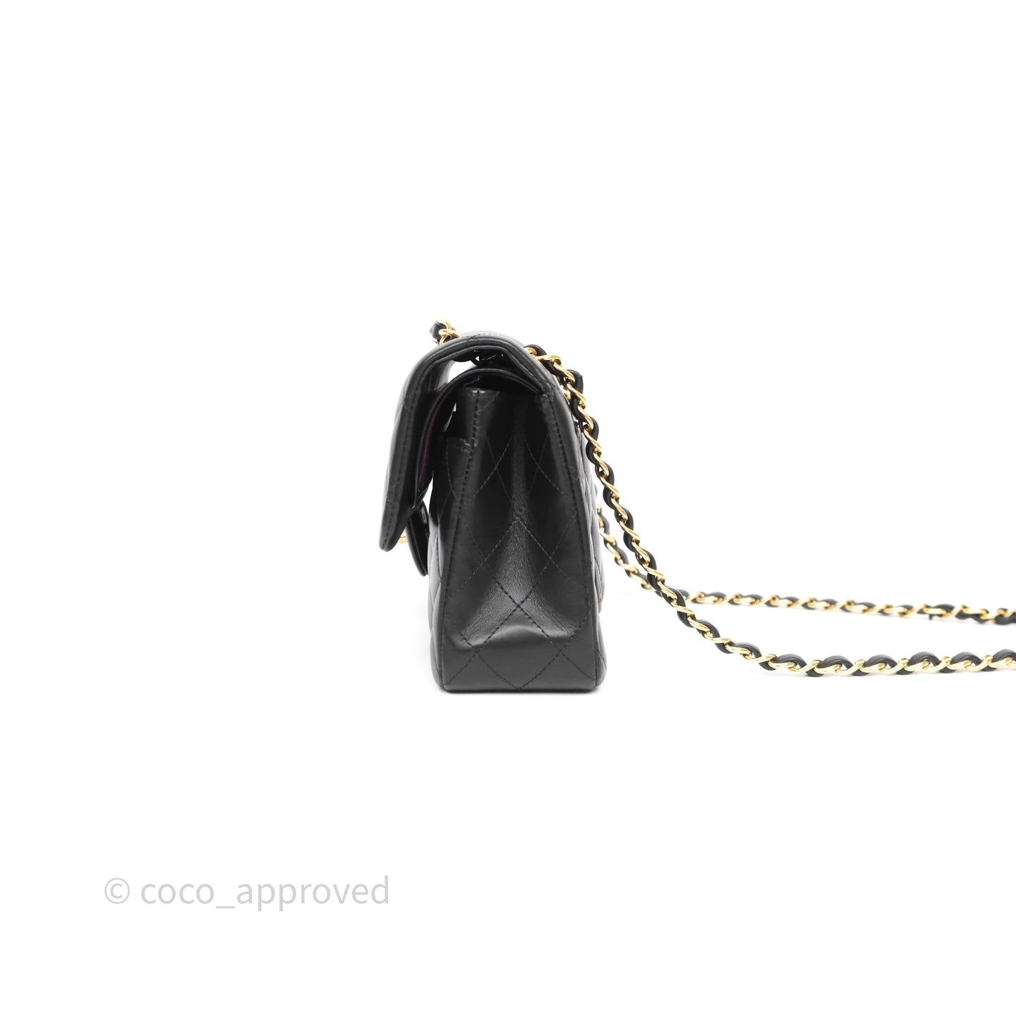 Chanel Small Classic Flap Quilted Black Lambskin Gold Hardware