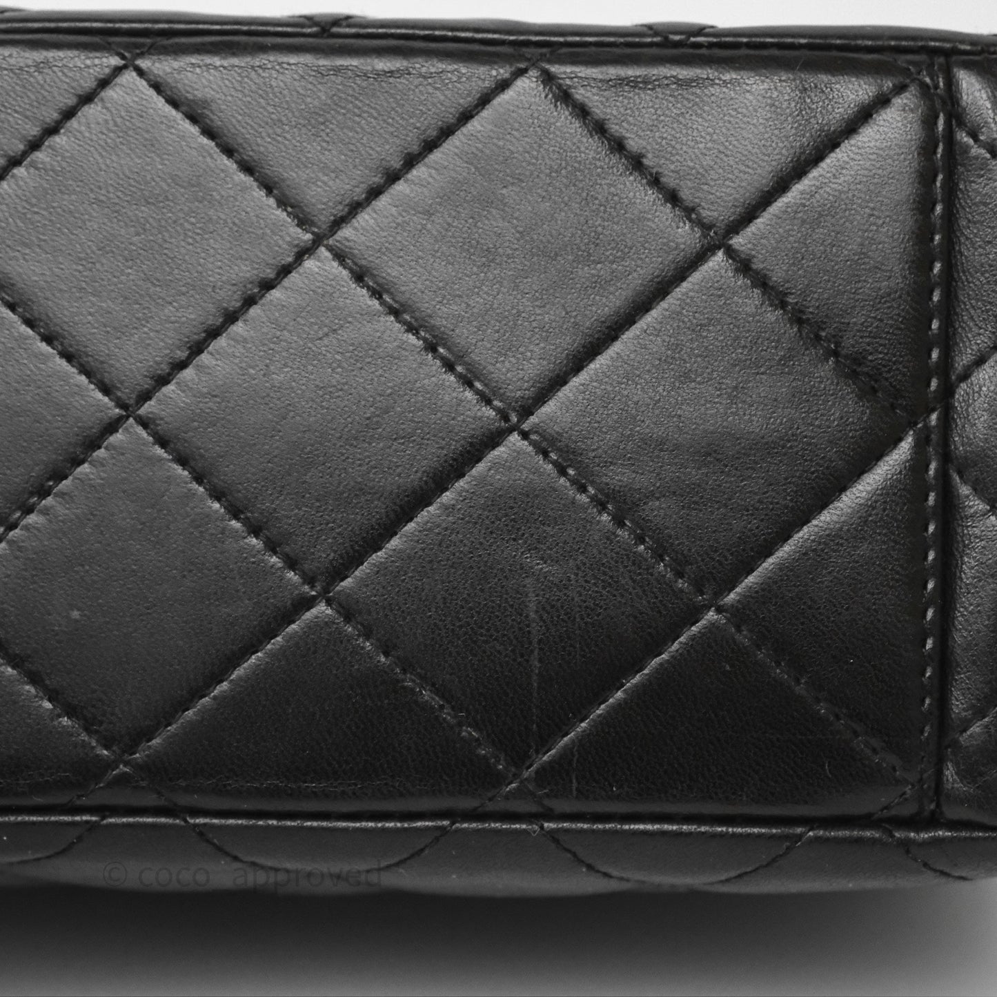 Chanel Vintage Half Moon Flap Shoulder Bag Black Lambskin 24K Gold Hardware