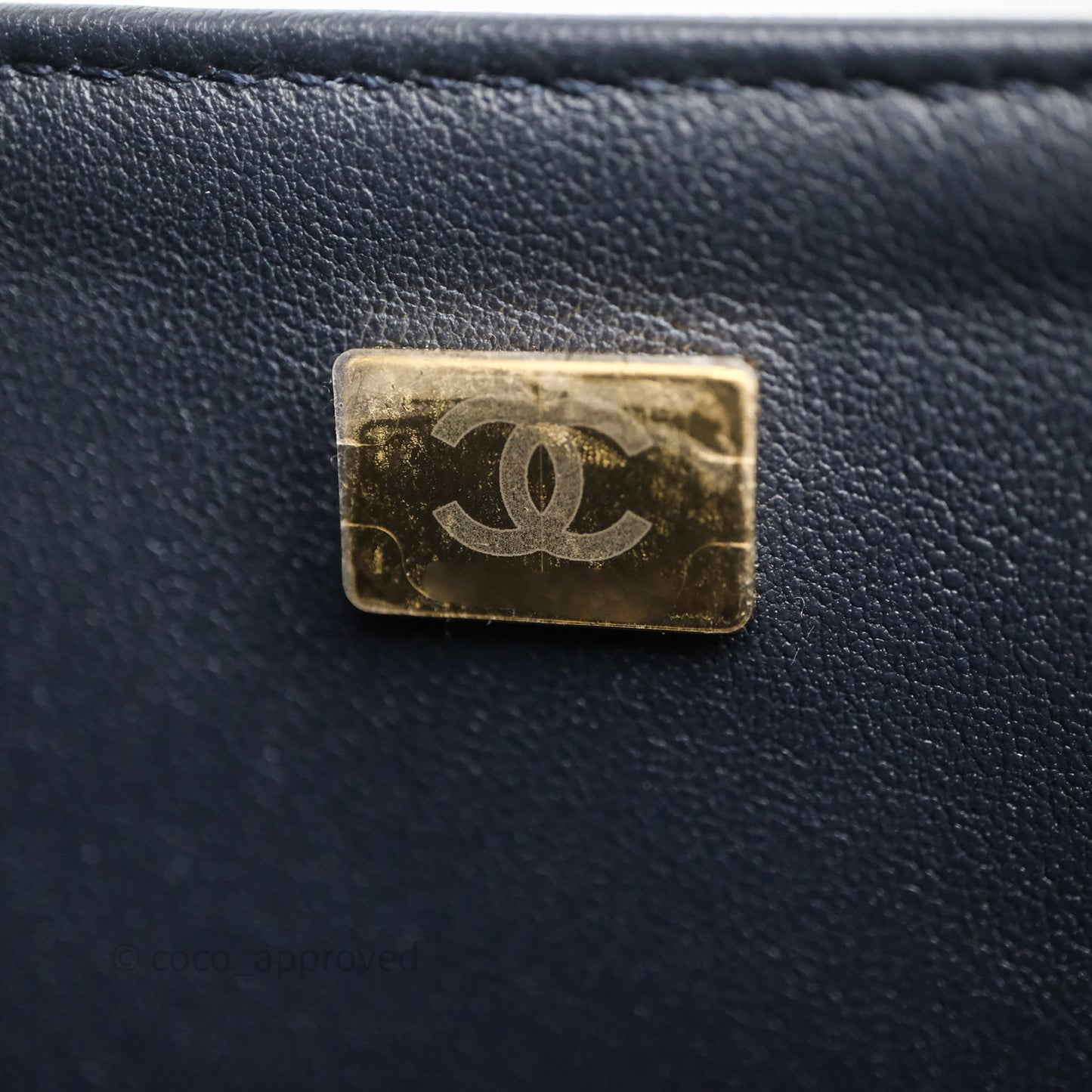 Chanel Quilted Medium Boy Dark Navy Caviar Aged Gold Hardware