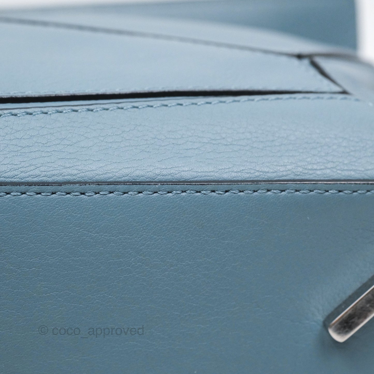 Loewe Medium Puzzle Bag Blue Calfskin Silver Hardware