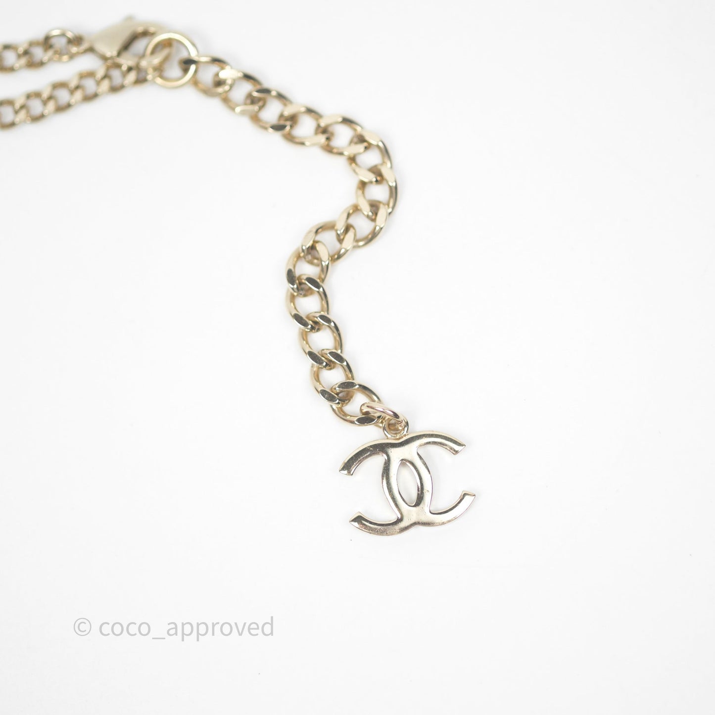 Chanel Square CC Necklace Gold Tone 23C