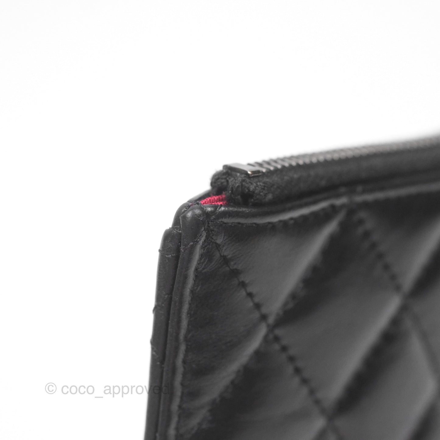 Chanel Quilted Gabrielle Zip Pouch Black Calfskin