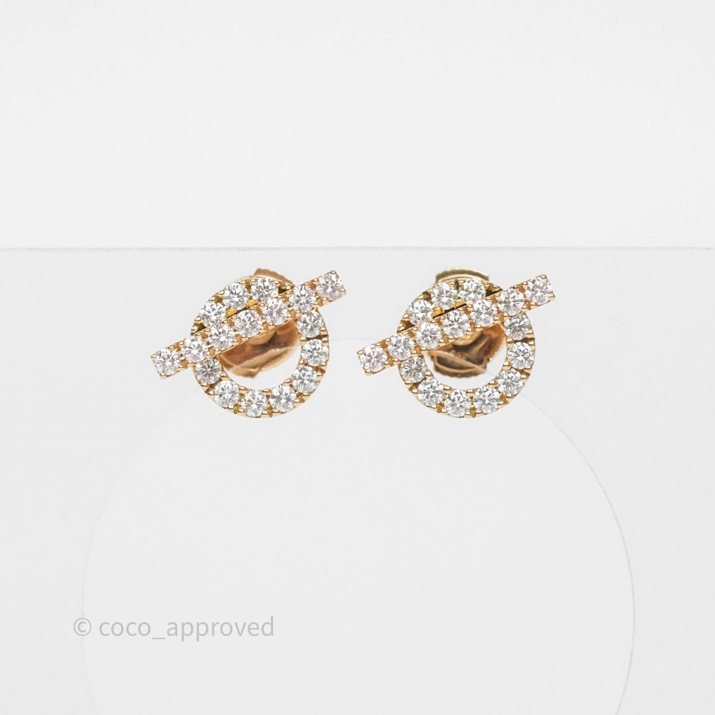 Hermès Boutons d'oreilles Finesse Earrings Rose Gold Diamonds