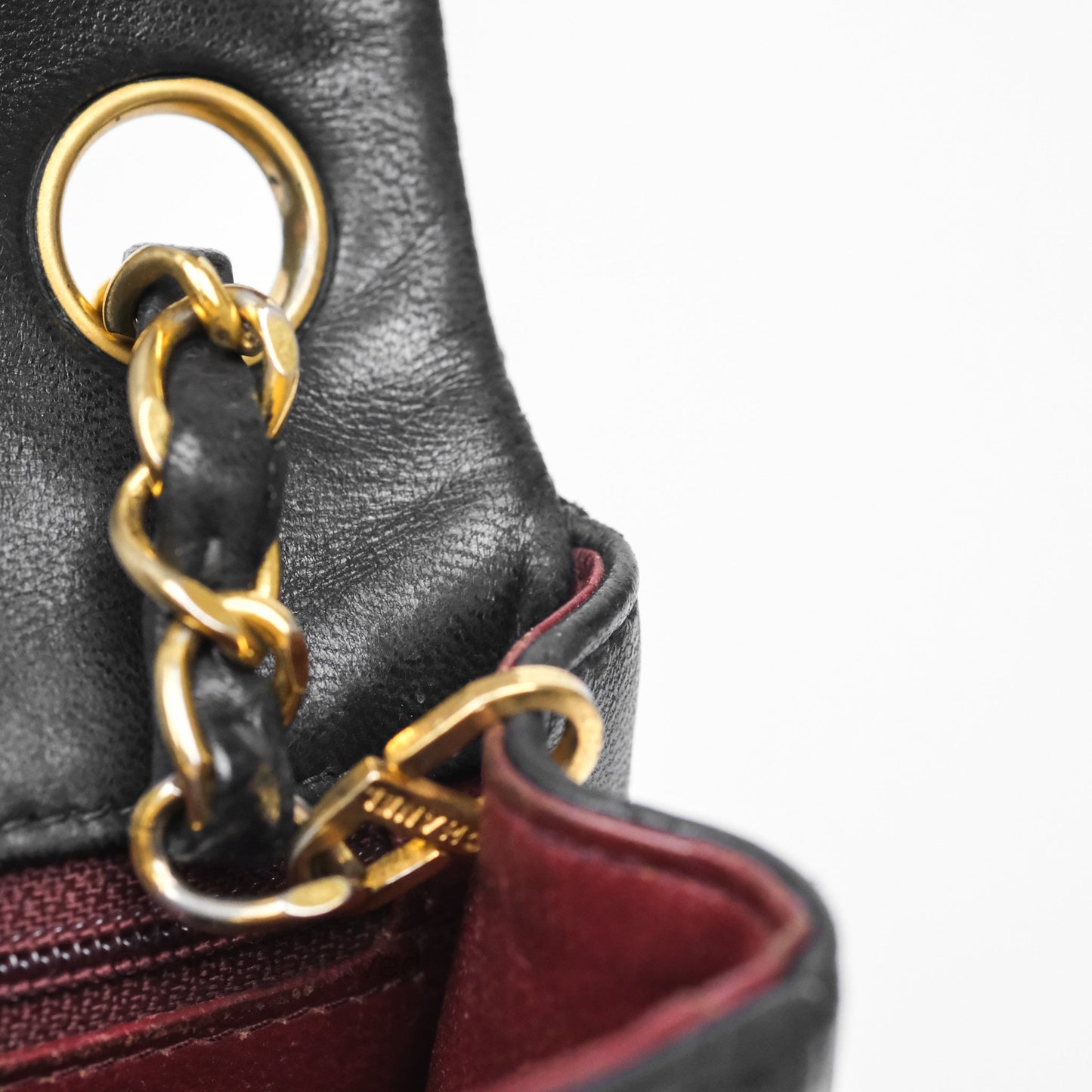 Chanel Vintage Mini Square Black Lambskin 24K Gold Hardware