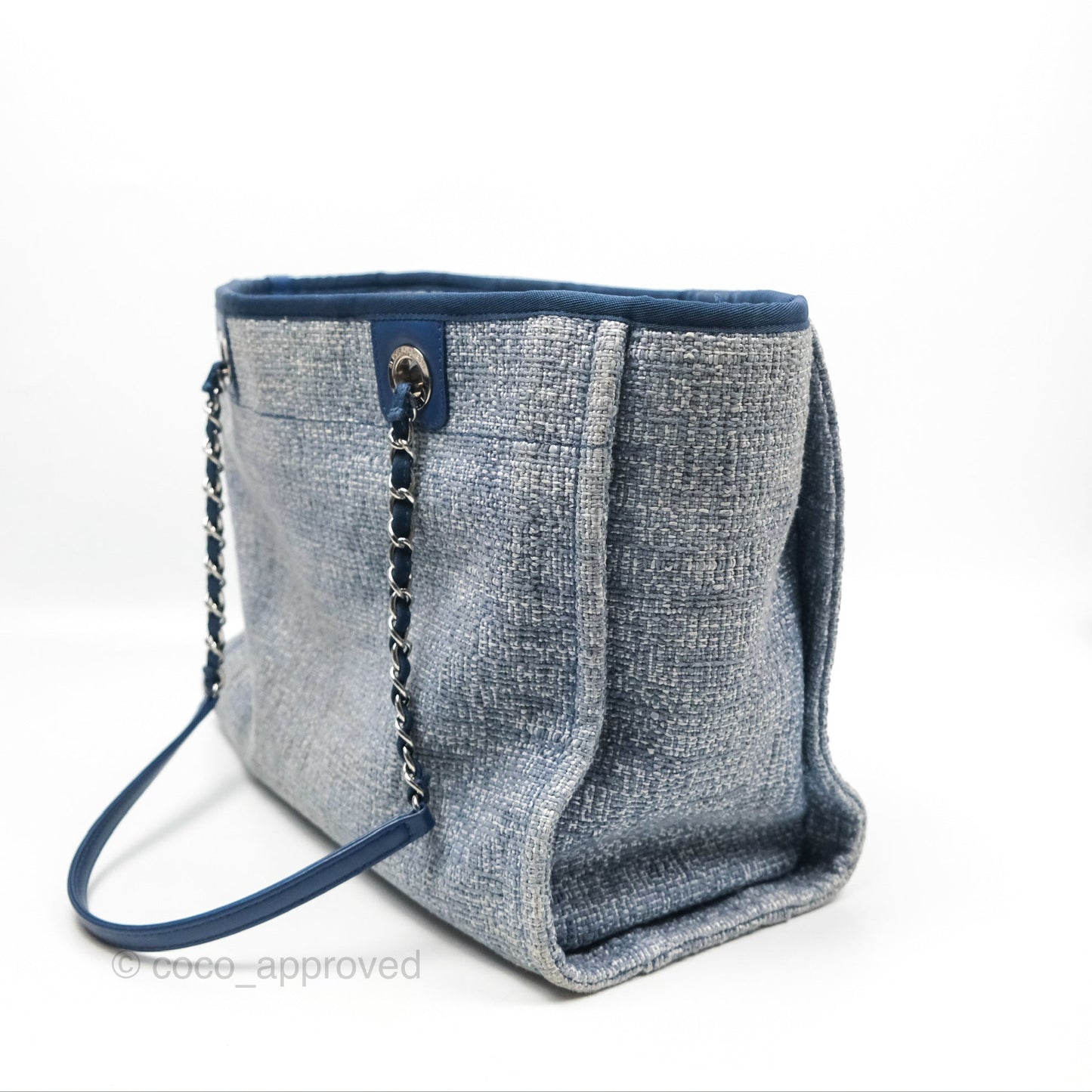 Chanel Medium Deauville Tote Blue Canvas