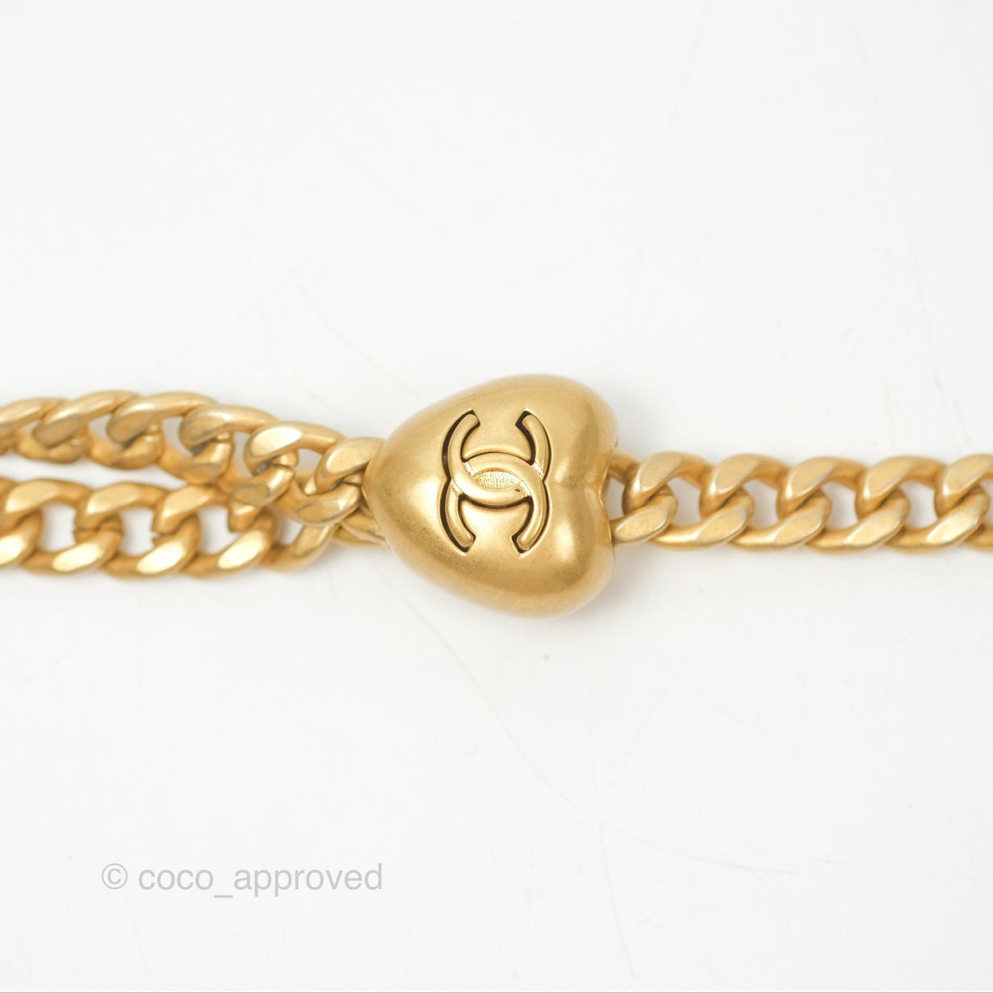 Chanel Mini Flap Bag Heart Adjustable Chain Grey Caviar Aged Gold Hardware