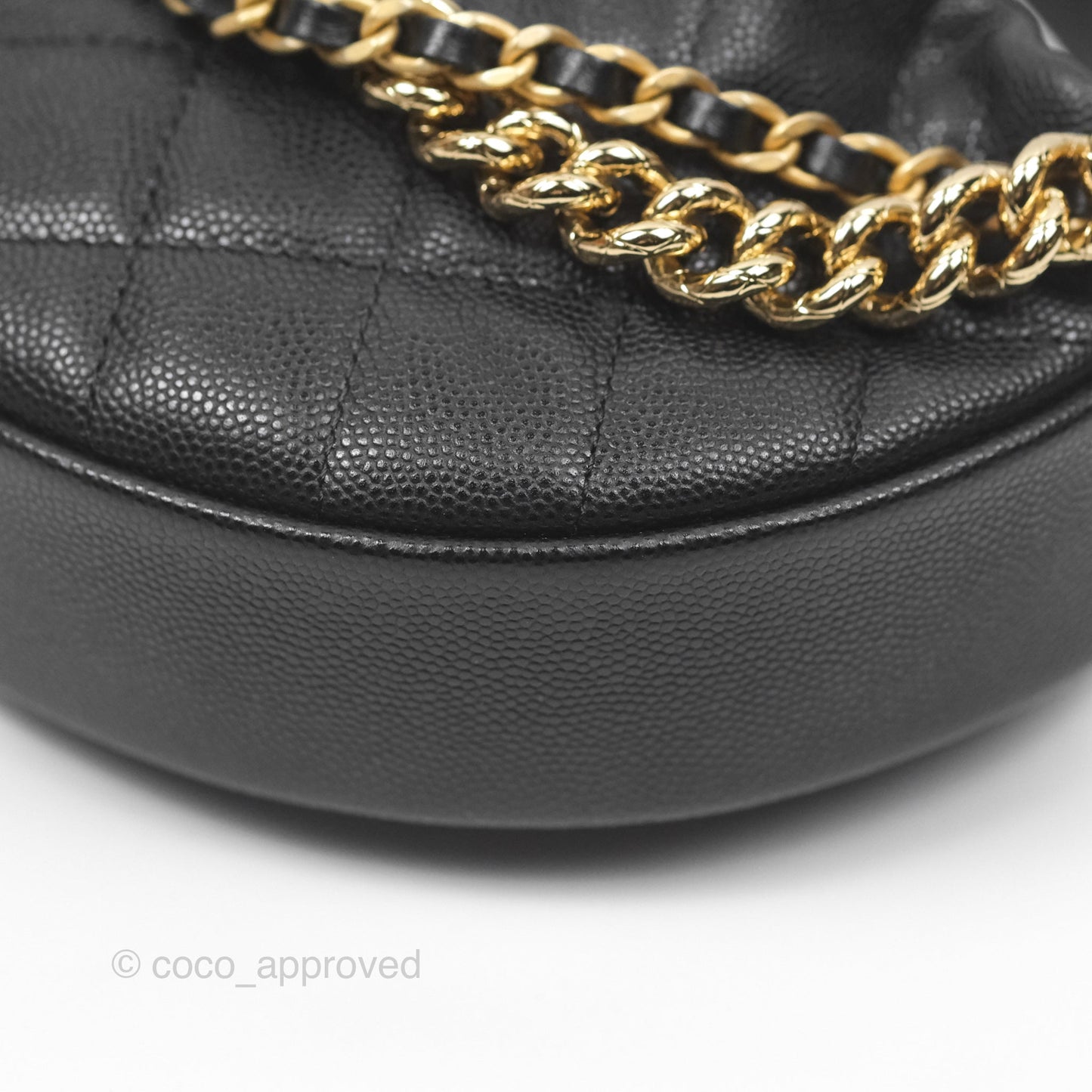 Chanel Bow Hobo Pouch Black Caviar Gold Hardware 24S