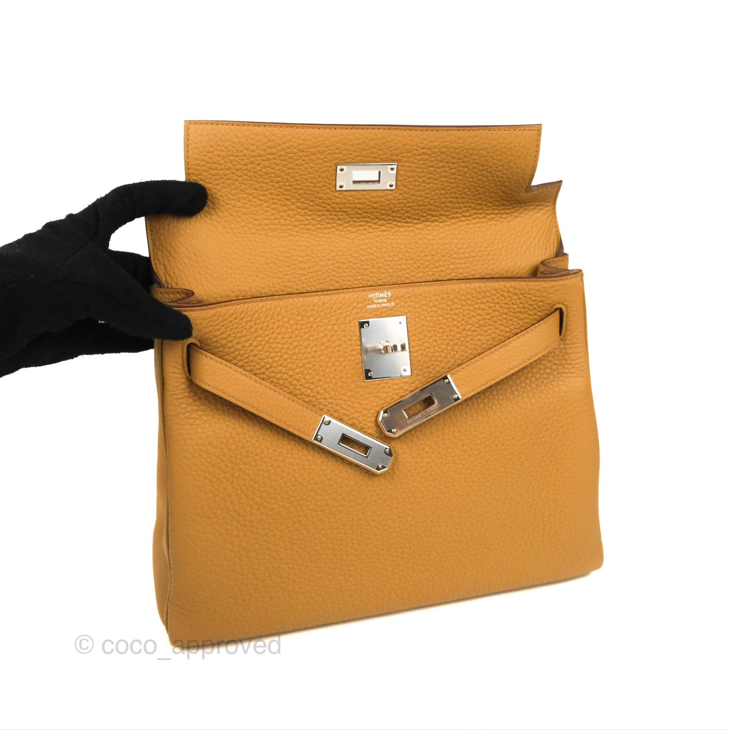 Hermès Kelly 28 Biscuit 48 Clemence Palladium Hardware