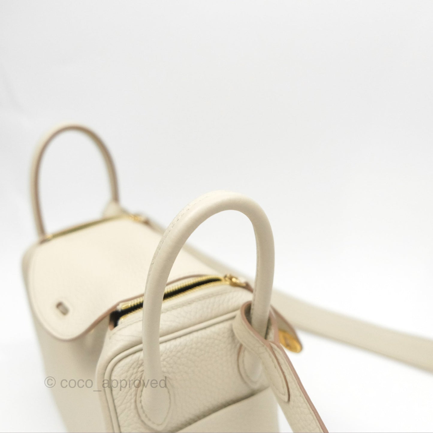 Hermès Mini Lindy 20 Beton Clemence Gold Hardware