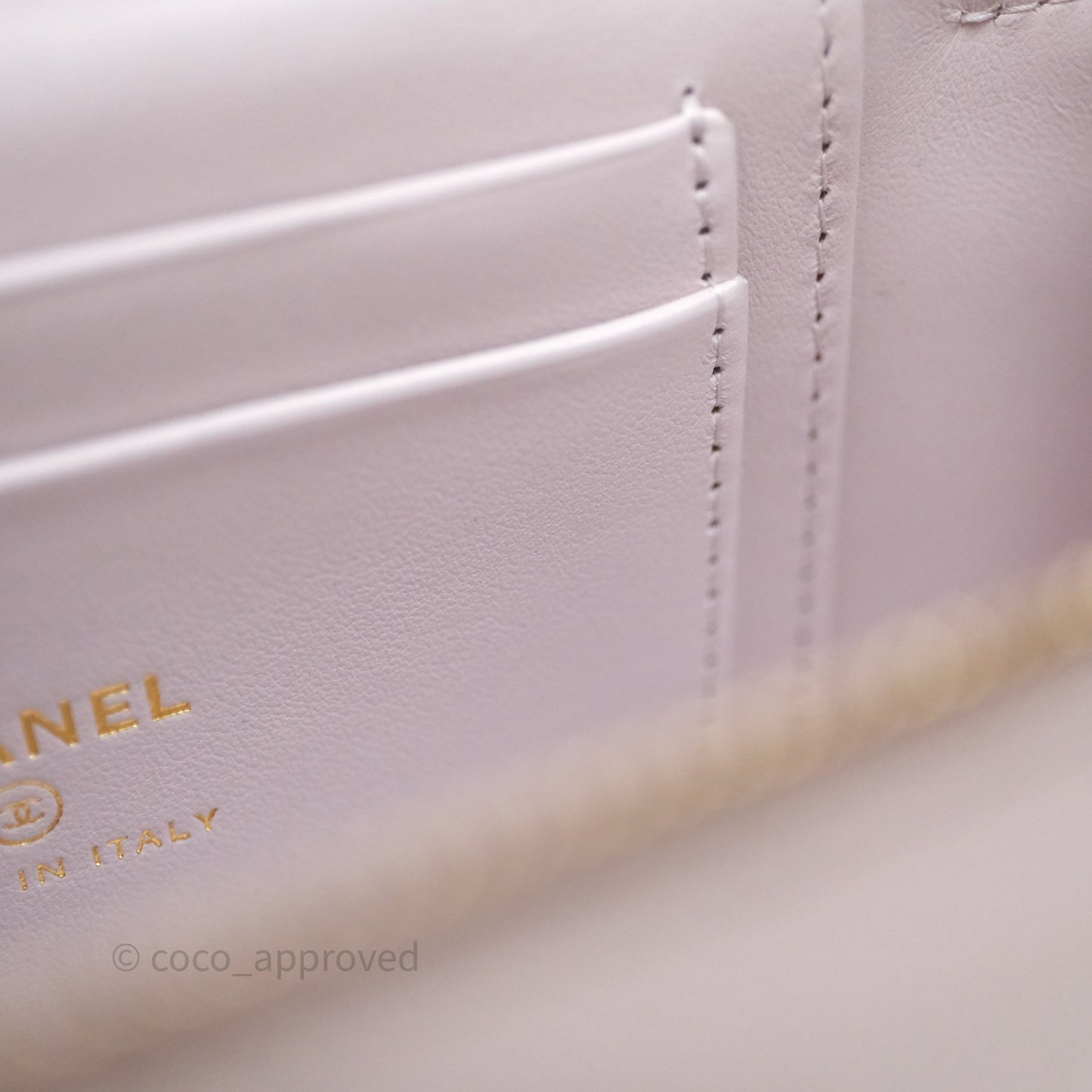 Chanel Top Handle Long Vanity with Chain Light Lilac Pink Caviar Gold Hardware