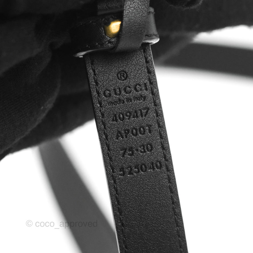 Gucci Calfskin Double GG 20mm Belt 75 30 Black