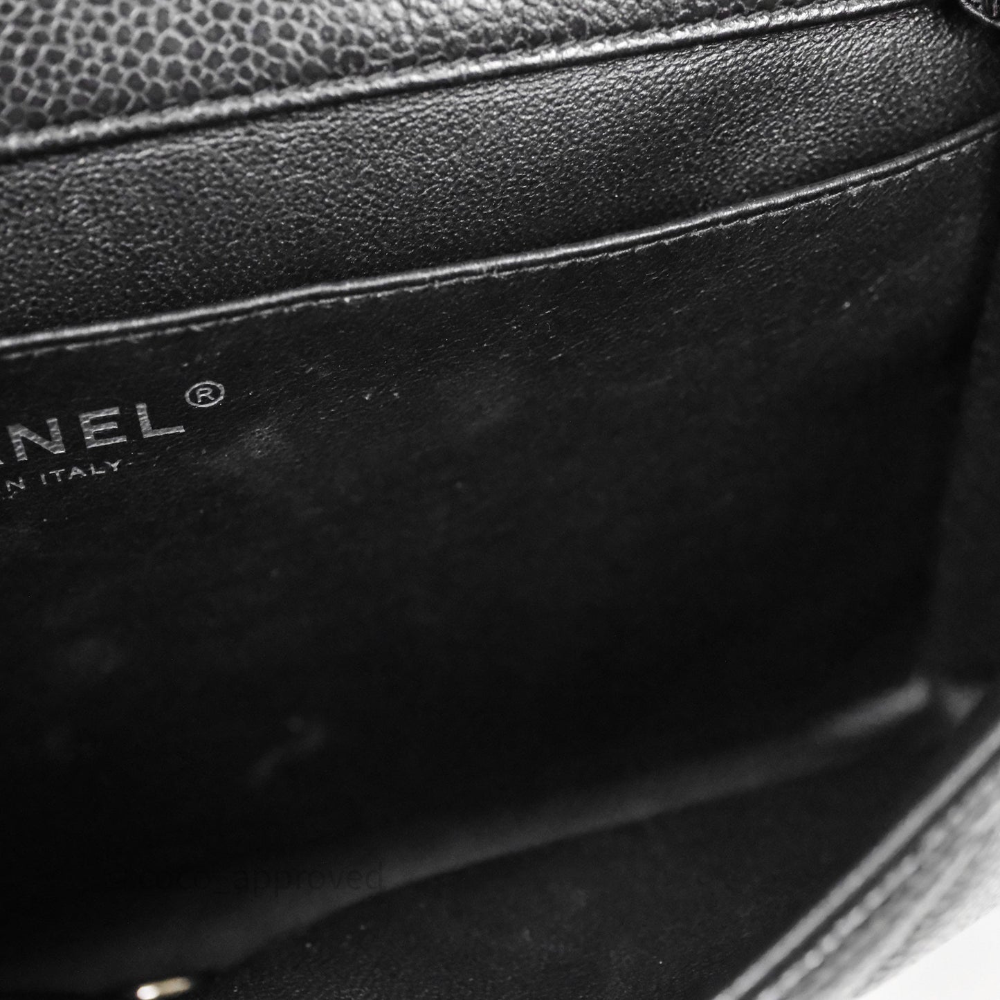 Chanel Quilted Clutch with Chain Black Caviar Silver Hardware