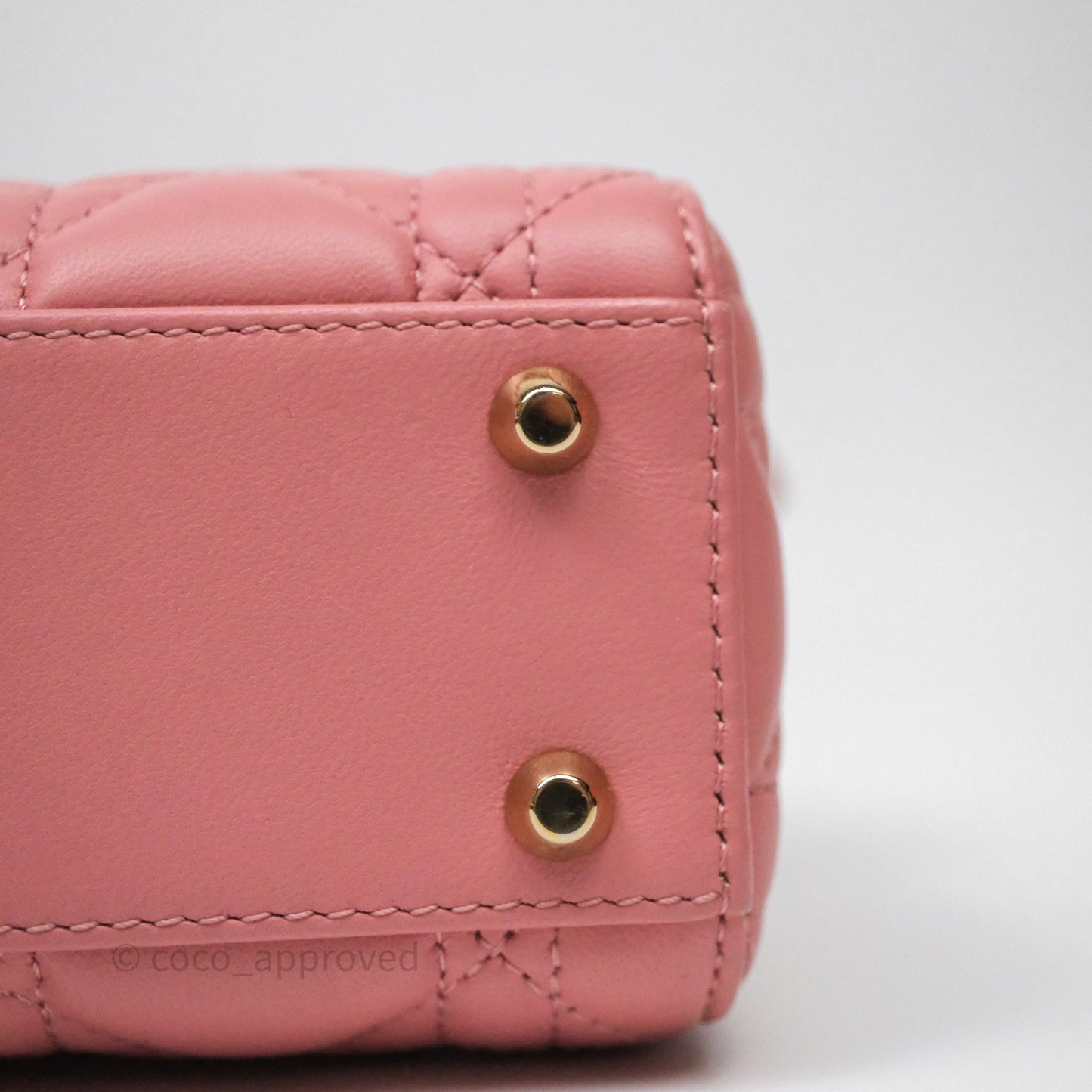 Christian Dior Mini Lady Dior My ABCDior Bag Pink Cannage Lambskin Gold Haardware