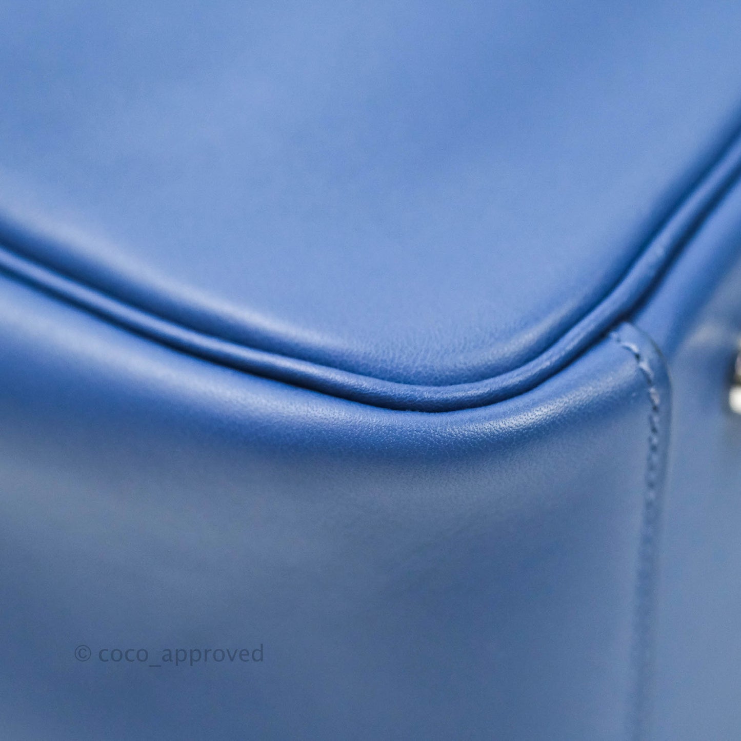 Hermès Lindy 26 Tressage de Cuir Swift Bleu Brighton Palladium Hardware