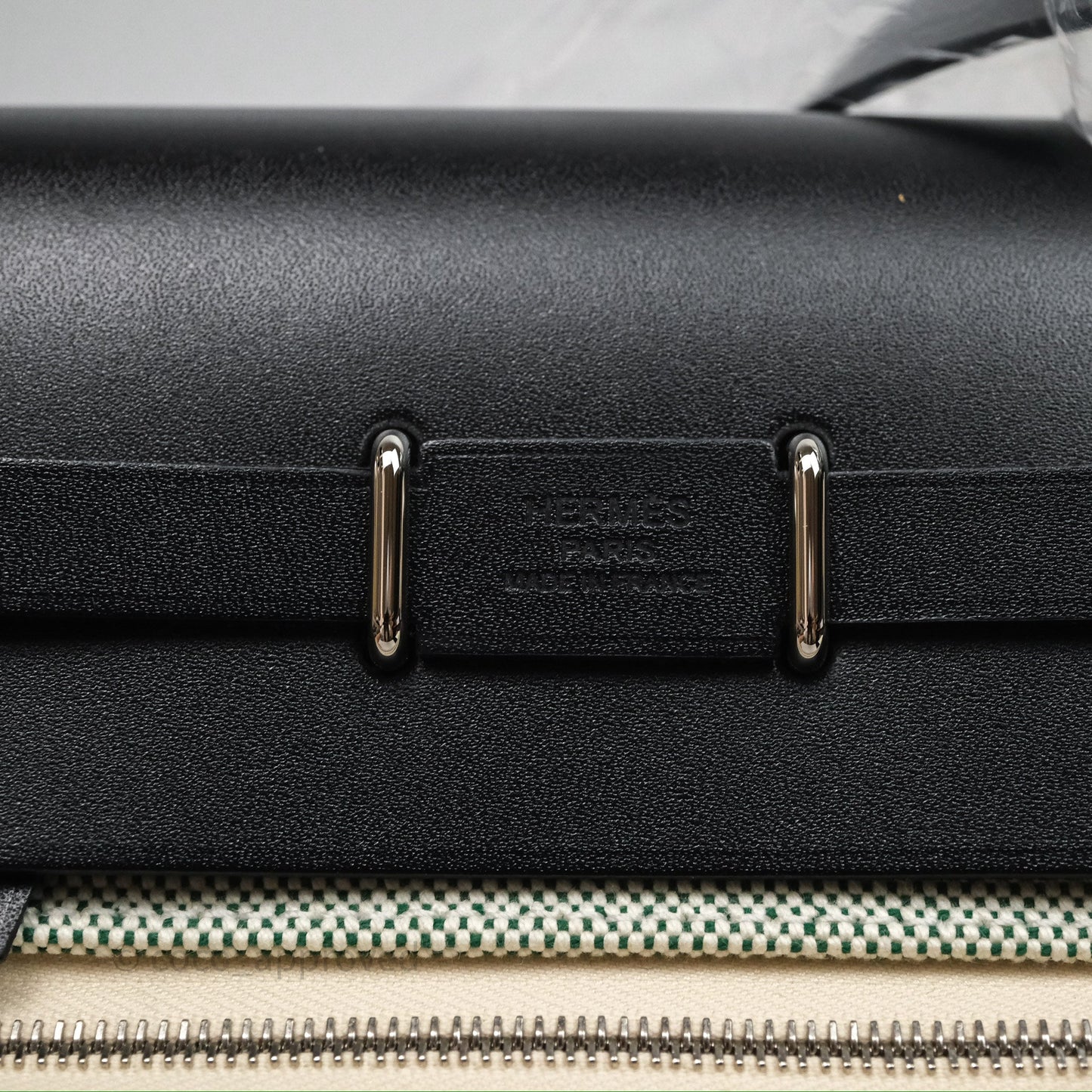 Hermès Herbag Zip 20 MinI Vert Moyen 65 Noir 89 Palladium Hardware