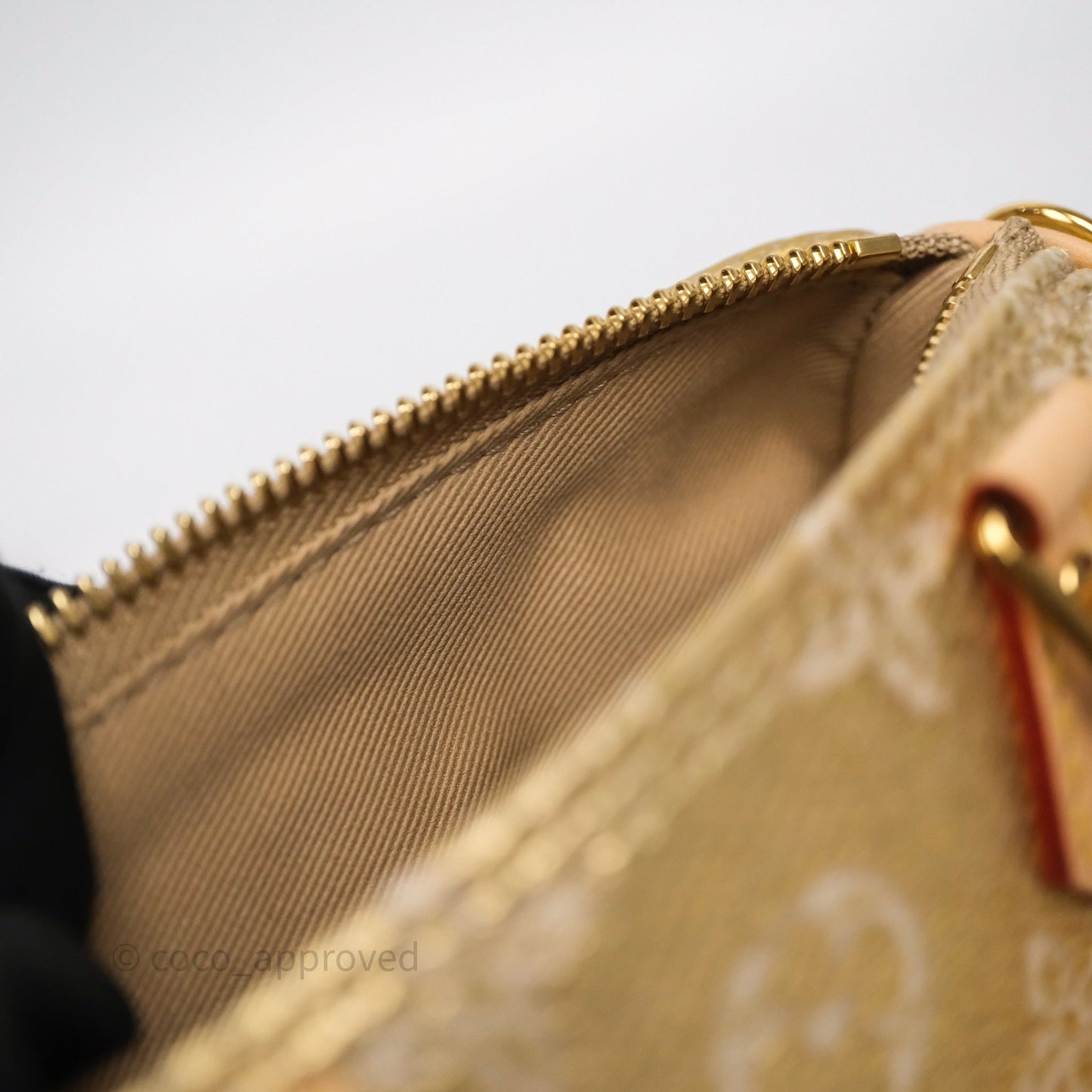 Louis Vuitton Nano Speedy Monogram Gold Jacquard Fabric