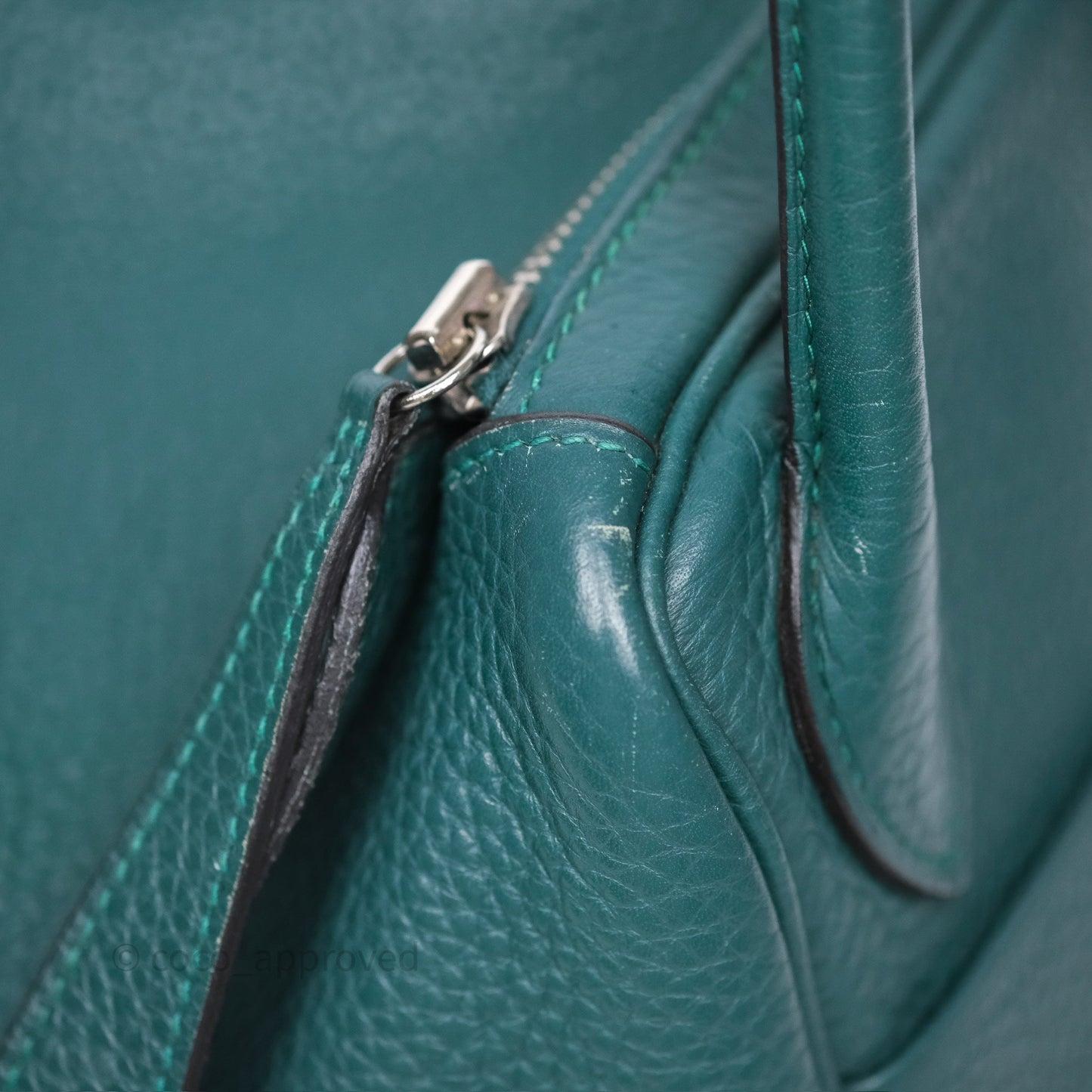 Hermès Lindy 30 Malachite Z6 Clemence Palladium Hardware