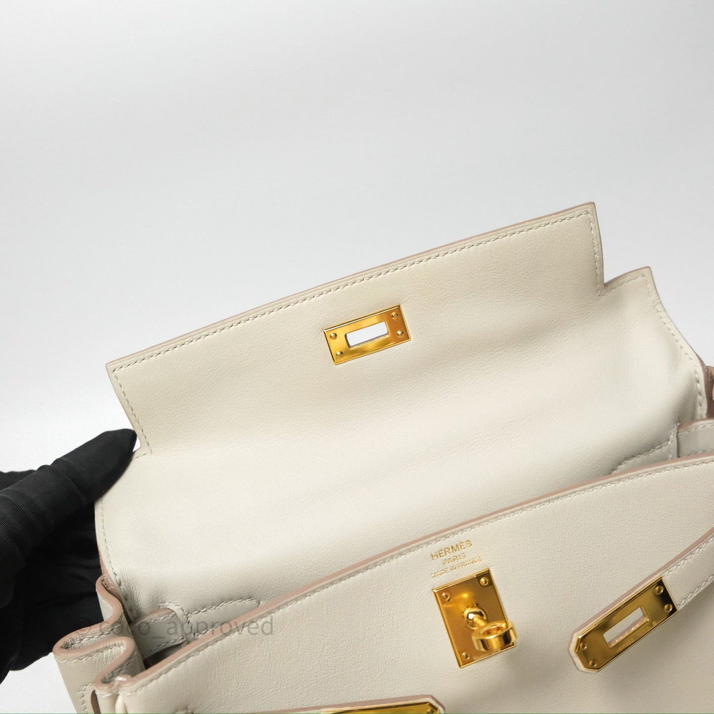 Hermès Retourne Swift Kelly 25 Gris Perle 80 Gold Hardware