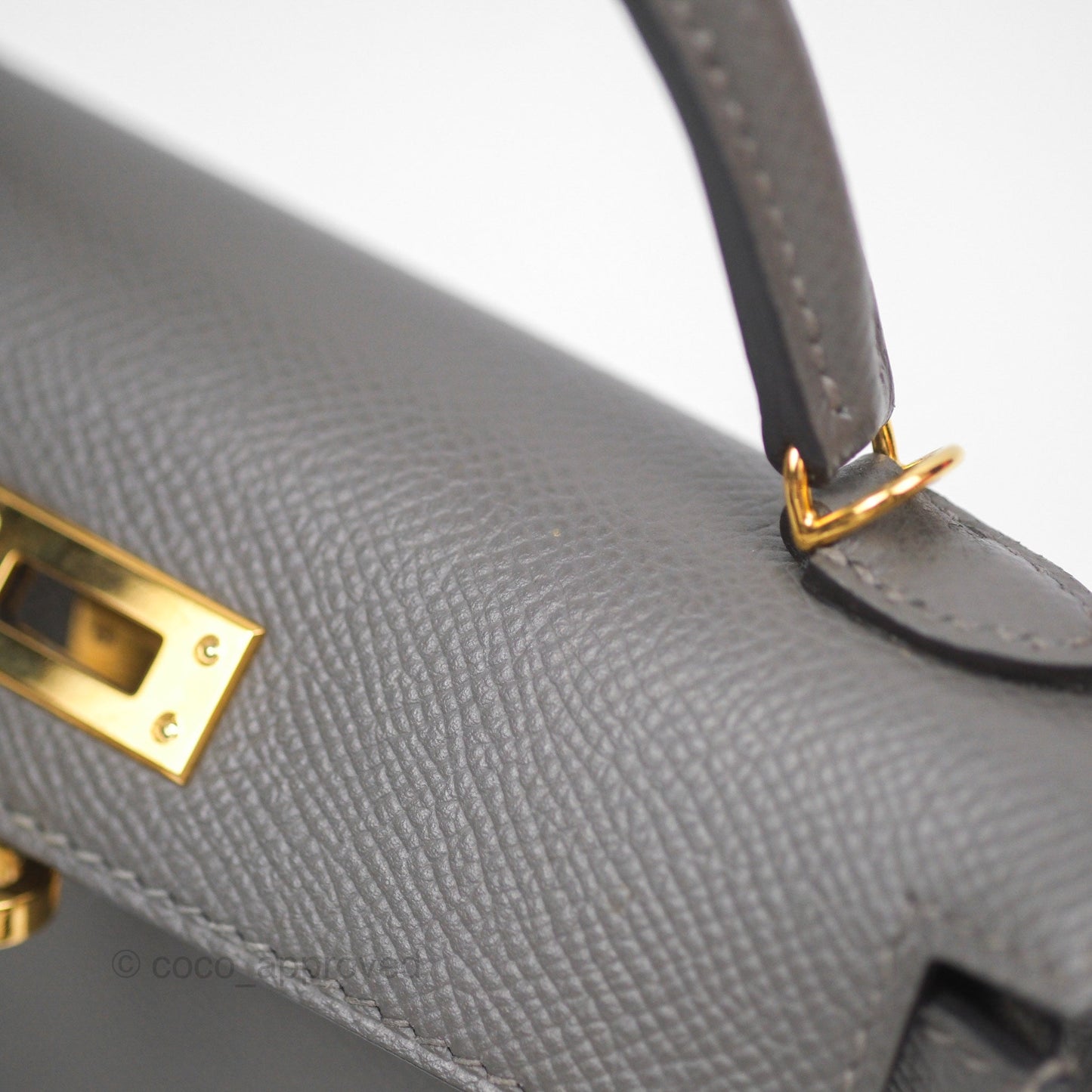 Hermès Mini Kelly II Gris Meyer 0L Epsom Gold Hardware