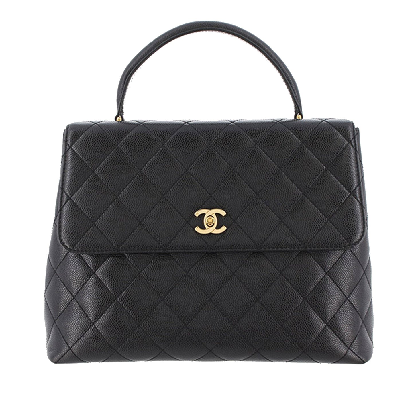 Luxury Chanel Kelly Bag Black Caviar Gold