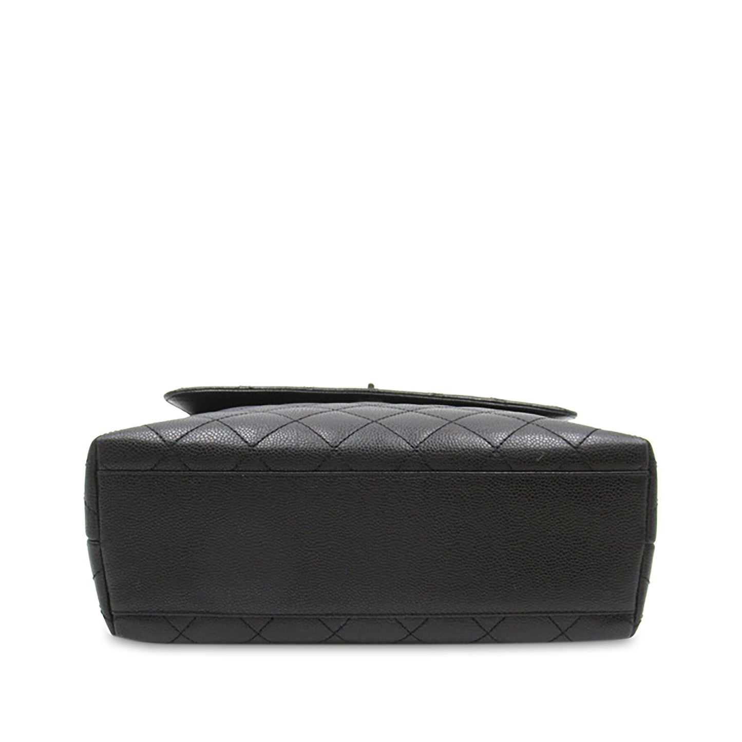 Luxury Chanel Kelly Top Handle Bag Black Caviar Silver