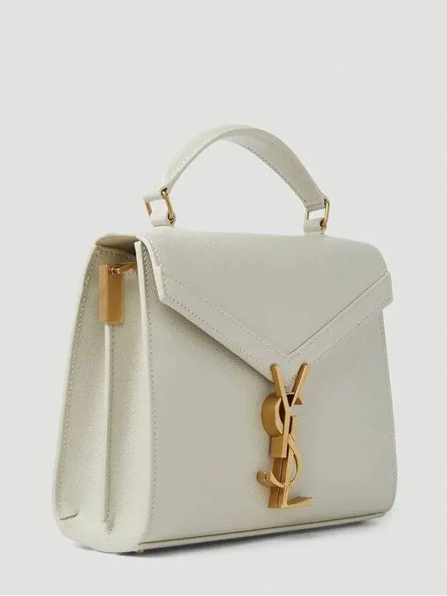 Luxury Saint Laurent Casandra Monogram Mini Top Handle Cross Bag White