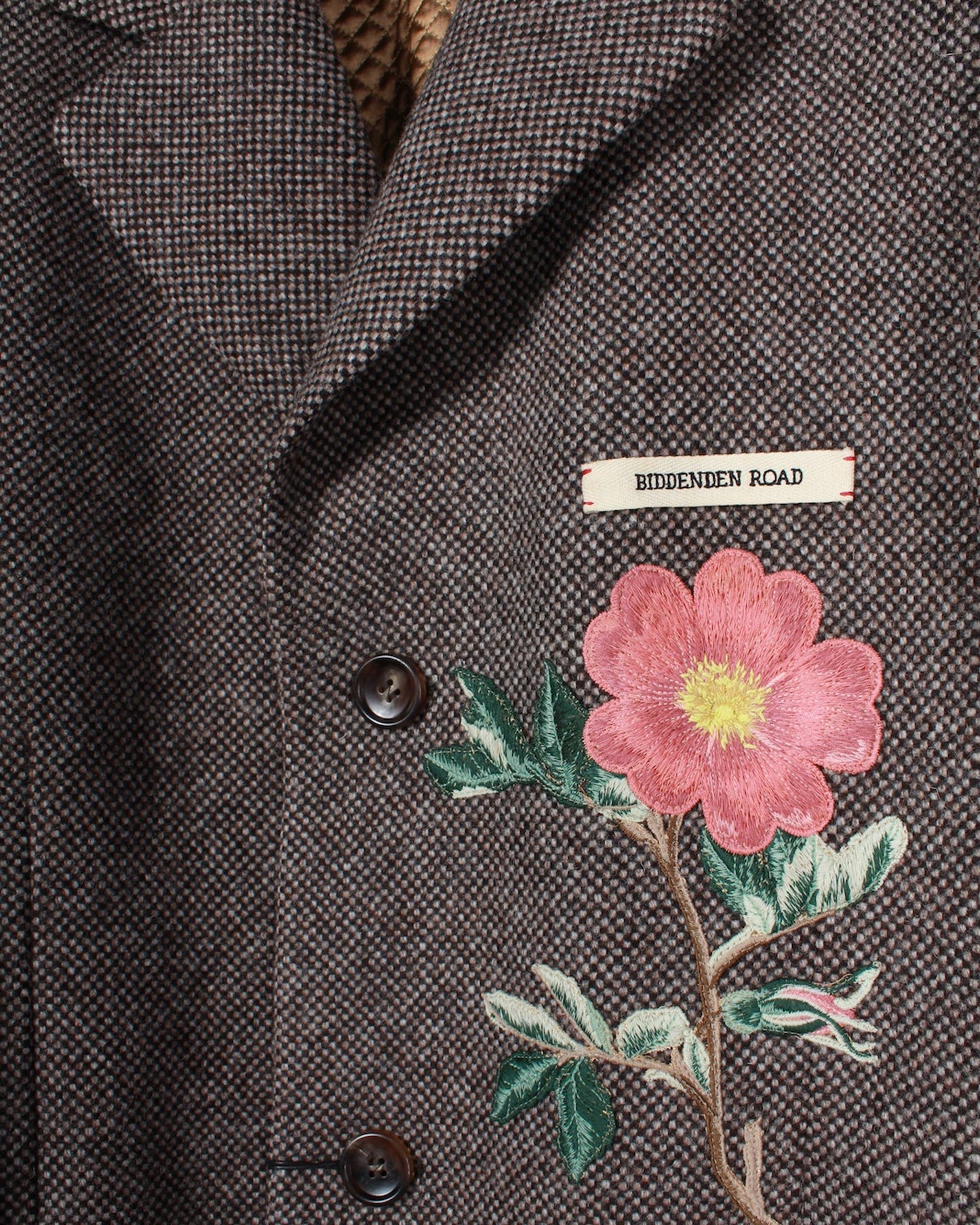 Luxury Gucci Trending 2025 Floral Embroidered Checked Coat in Brown Wool