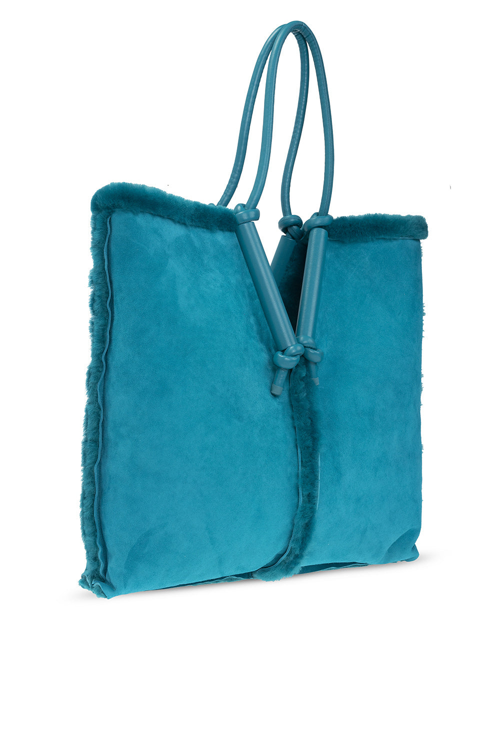 Luxury Bottega Veneta New Women's Suede Leather Bag In Turquoise Blue