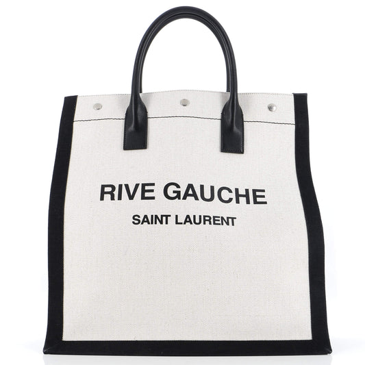 Luxury Saint Laurent Rive Gauche Shopper Tote Canvas Tall