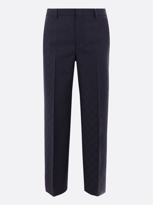 Luxury Gucci Trending 2025 GG Wool Straight Pants Dark Blue