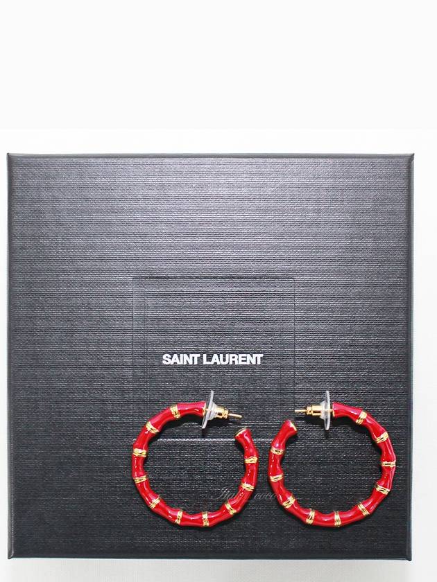 Luxury Saint Laurent Round Earrings Red