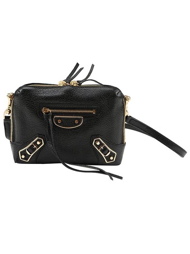 Luxury Balenciaga Metal Reporter Mini Cross Bag Black