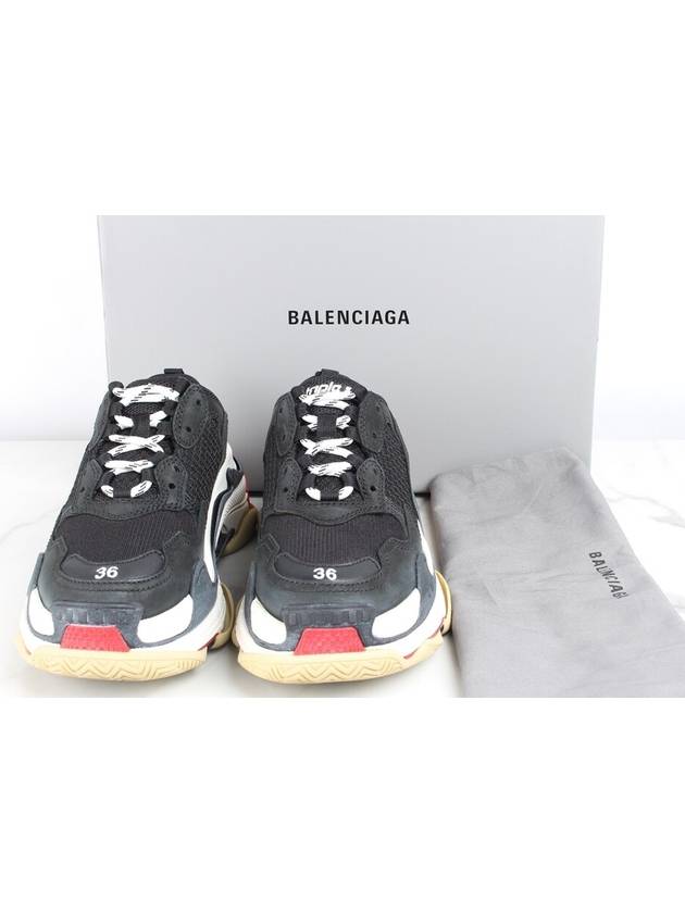 Luxury Balenciaga Triple S black red sneakers 35 5 225