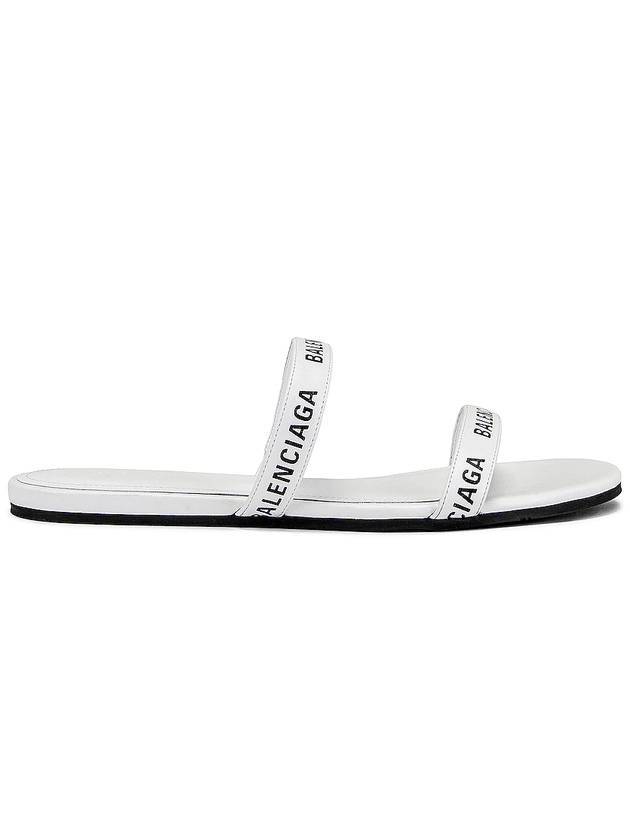 Luxury Balenciaga Logo Round Slippers White